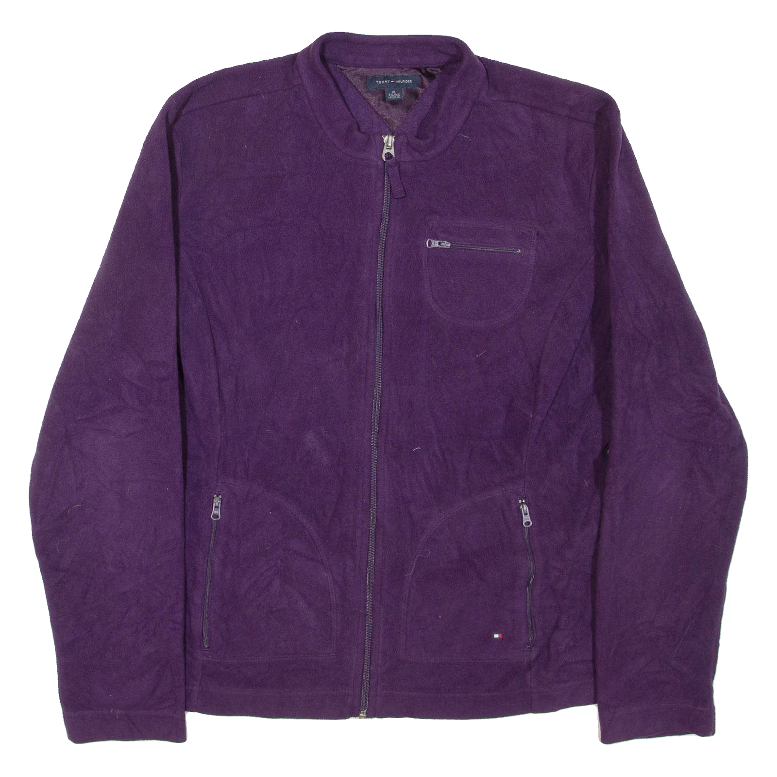 TOMMY HILFIGER Womens Fleece Jacket Purple XL Refurbished - N/A refurbished available on Cerqular