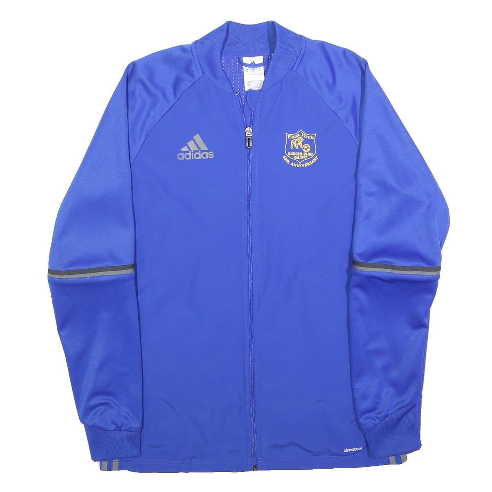 ADIDAS Mens Blue Soccer Club Jacket M Polyester Blend Plain Zip Sports Training Refurbished - N/A refurbished available on Cerqular