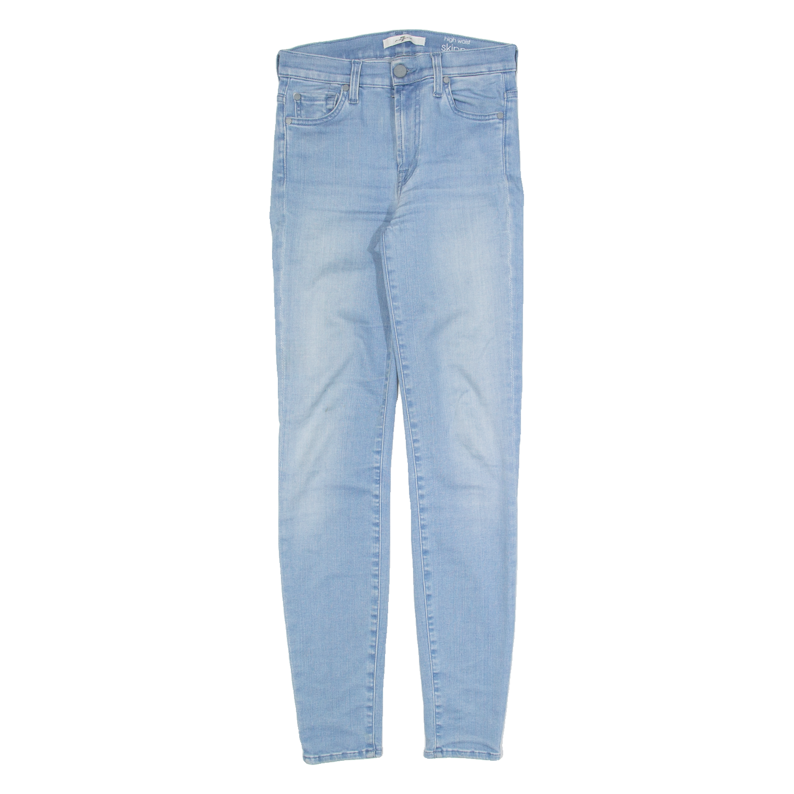 7 FOR ALL MANKIND High Waist Womens Jeans Blue Slim Skinny Stone Wash W24 L28 Refurbished - N/A refurbished available on Cerqular