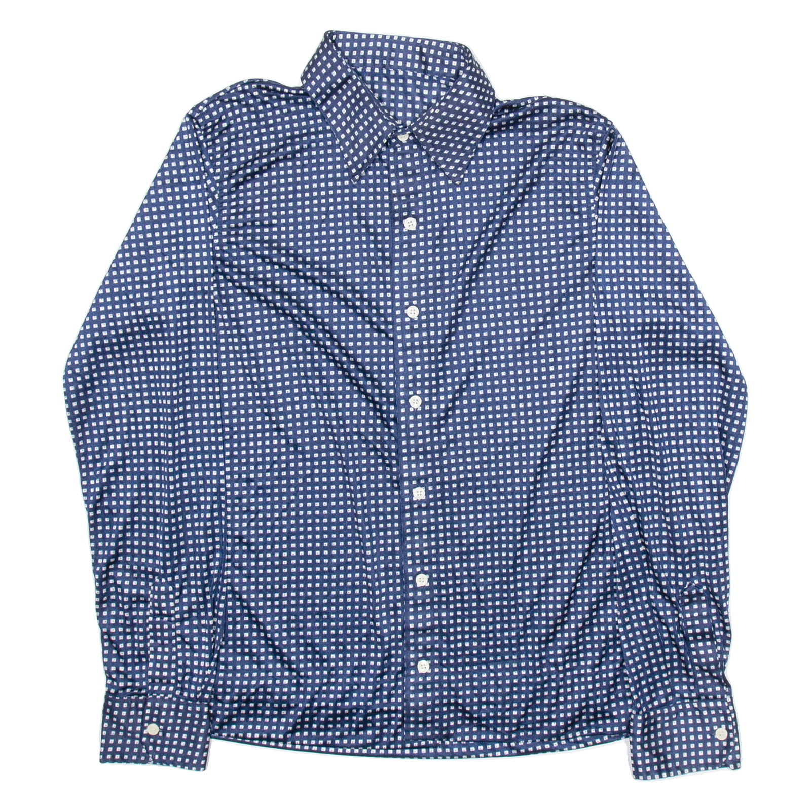 Mens Shirt Blue Geometric Long Sleeve S Refurbished - N/A refurbished available on Cerqular