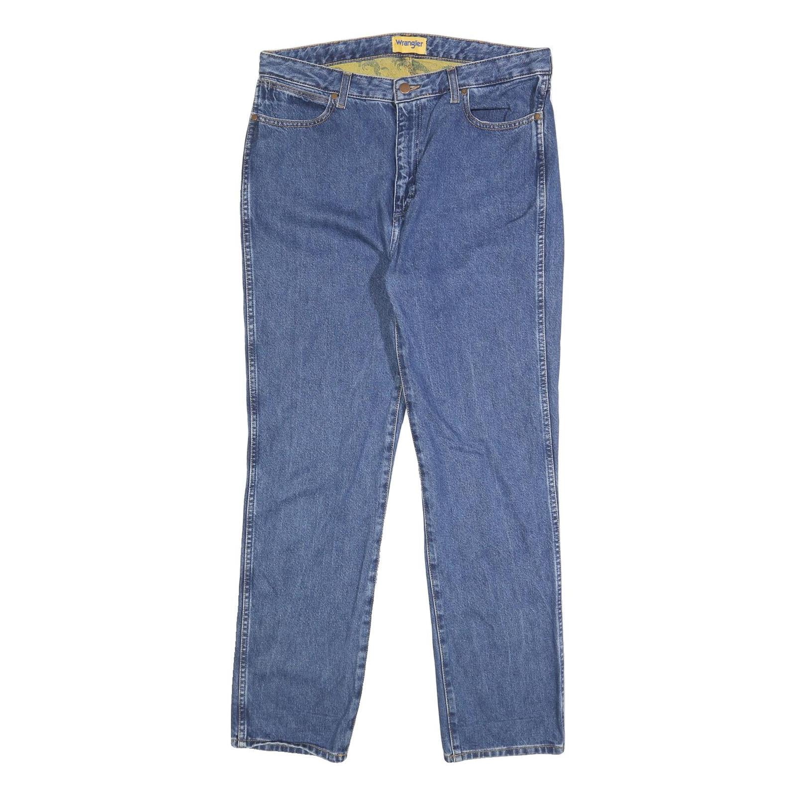 WRANGLER Womens Jeans Blue Regular Straight Denim Medium W32 L32 Classic Fit Refurbished - N/A refurbished available on Cerqular