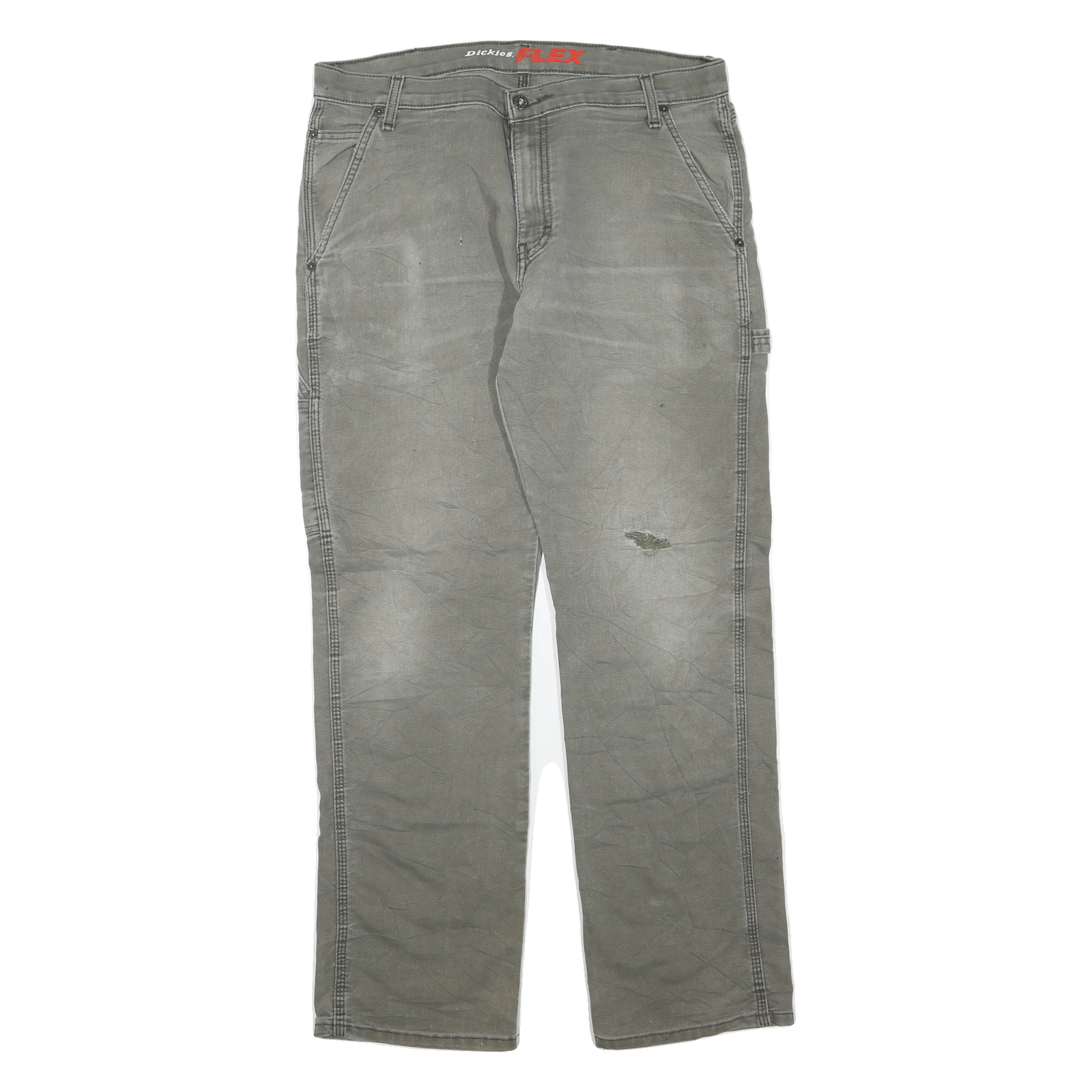 DICKIES Mens Regular Fit Workwear Jeans Grey Cotton Blend W36 L32 Flex Zip Refurbished - N/A refurbished available on Cerqular
