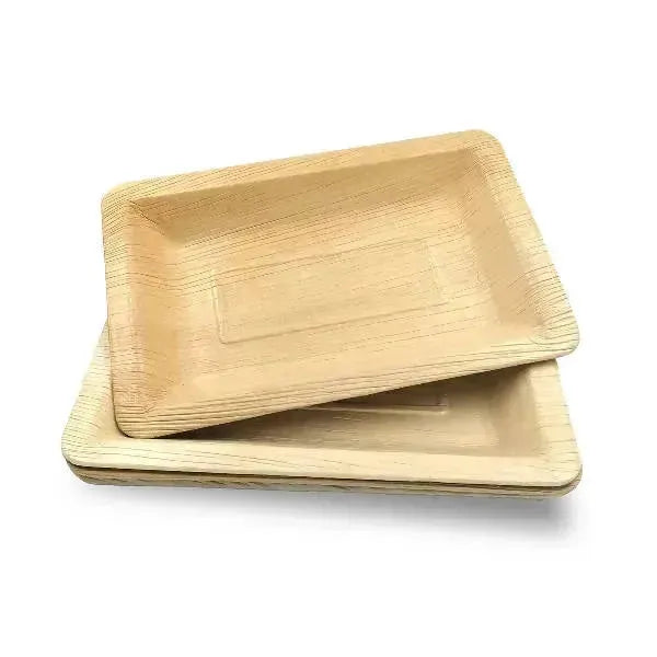 Dtocs Compostable Palm Leaf Plate - 5x8 Inch Rectangle | Bamboo Look Compostable Eco-friendly Disposable Snack, Cheese, Mini-meal Party Plate | Size: Pack 50 Refurbished - N/A (Note: There is no well-known brand with the initial refurbished available on Cerqular