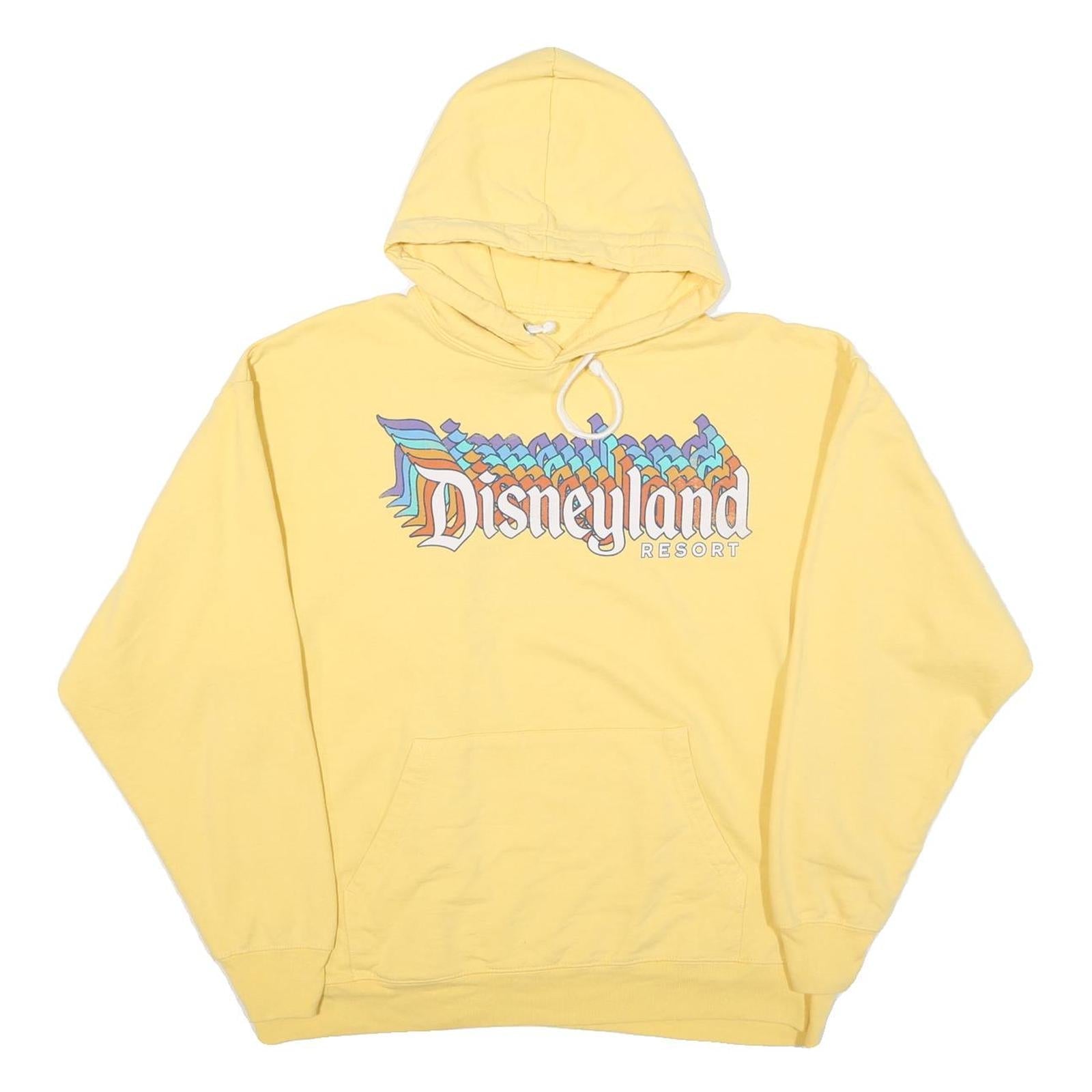 DISNEY Womens Yellow Disneyland Resort Pullover Hoodie L Cotton Blend Casual Refurbished - N/A refurbished available on Cerqular