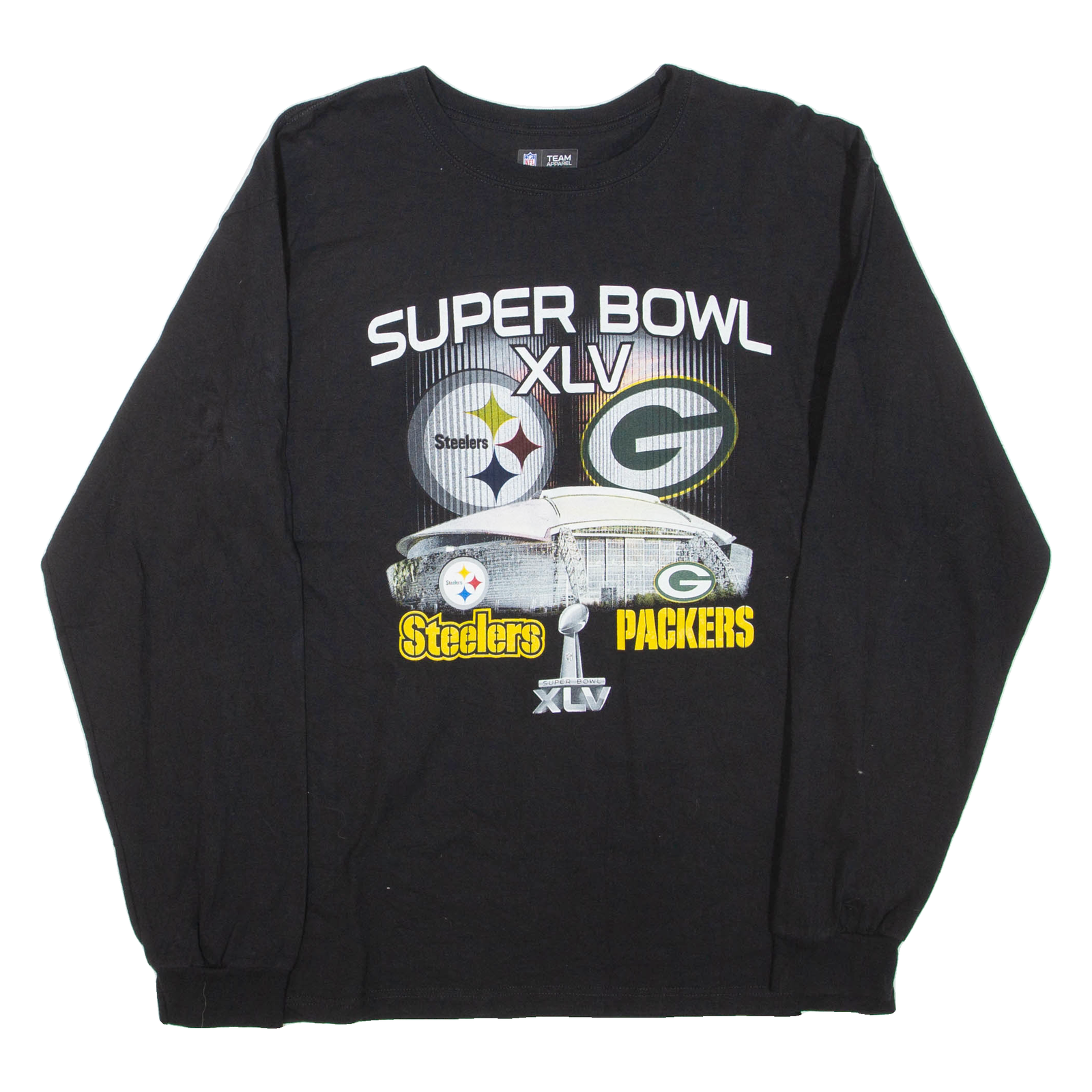 NFL Super Bowl Mens T-Shirt Black Long Sleeve USA L Refurbished - N/A refurbished available on Cerqular