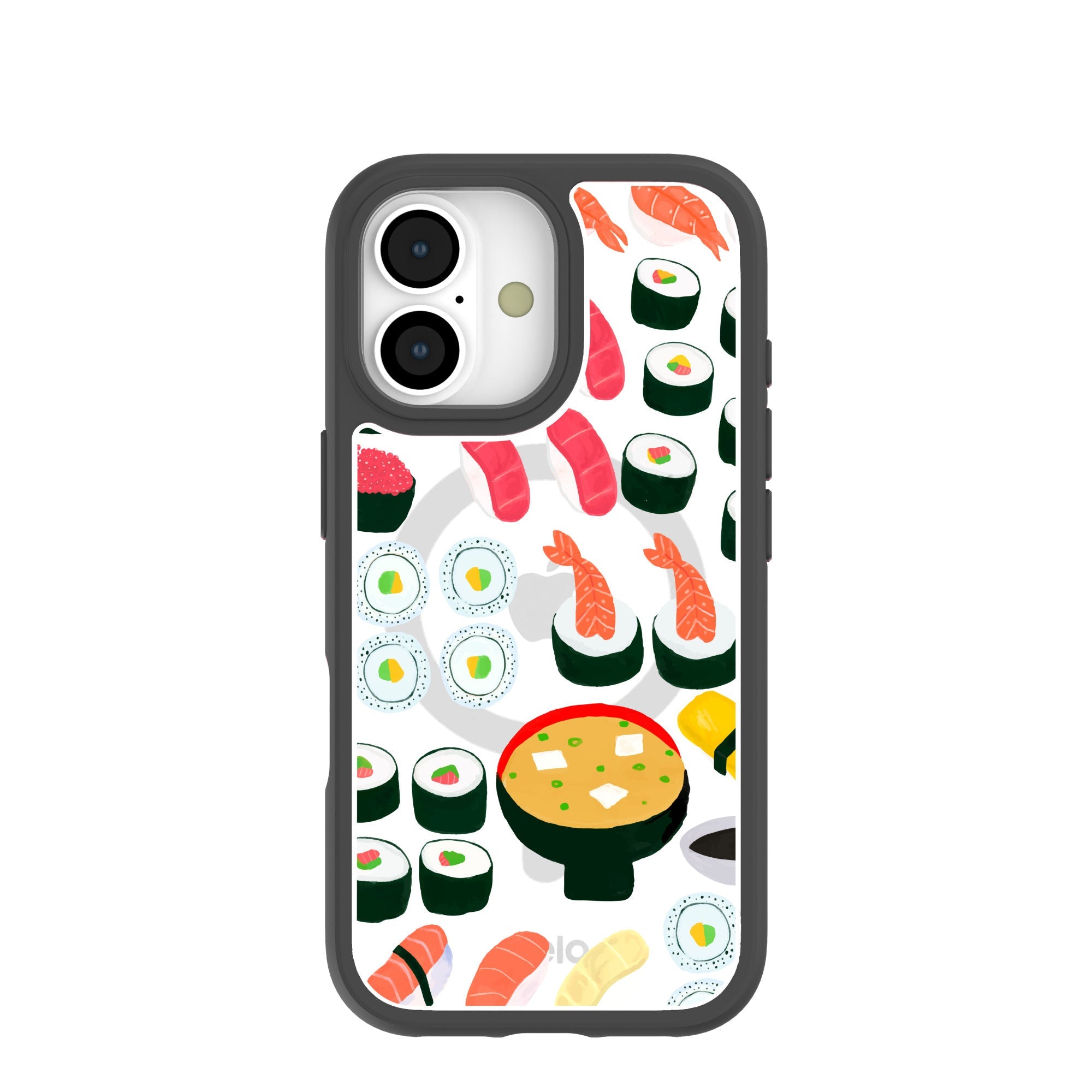 Clear Sushi Night iPhone 17 Case With Noir Ridge (MagSafe included) Refurbished - Pela Case refurbished available on Cerqular