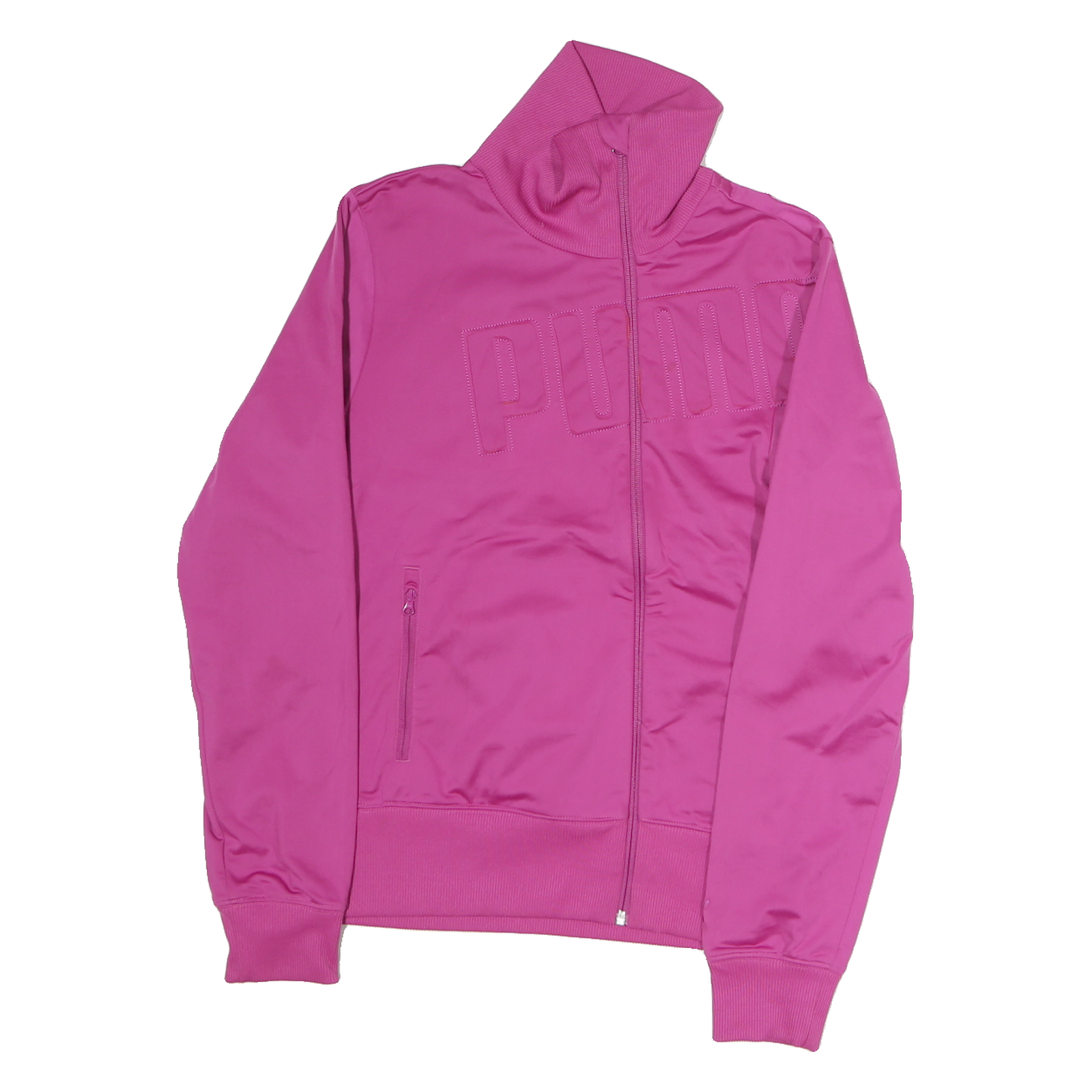 PUMA Womens Pink Jacket L Polyester Track Plain Zip Casual Sportswear Refurbished - N/A refurbished available on Cerqular