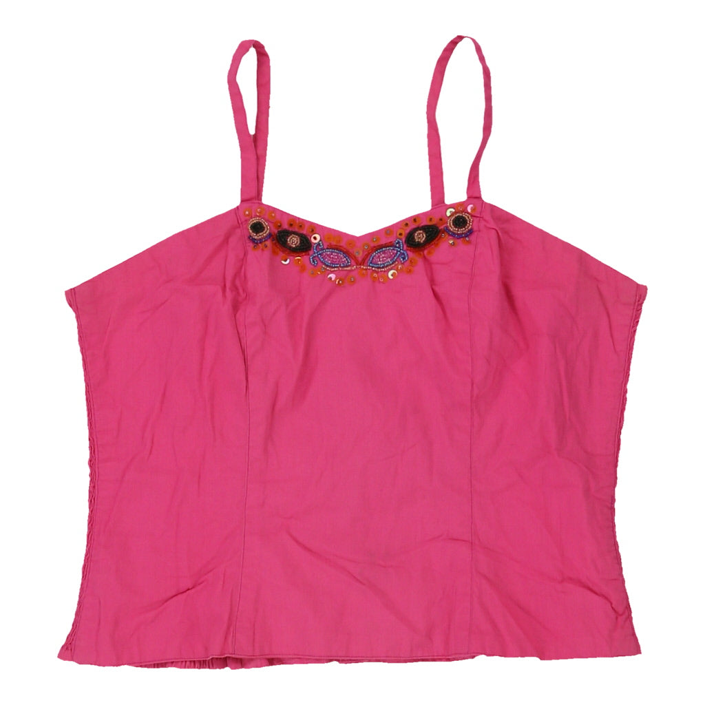 Y2K Unbranded Cami Top - Small Pink Cotton Refurbished - Thrifted (note: this is a term often used to describe second- refurbished available on Cerqular