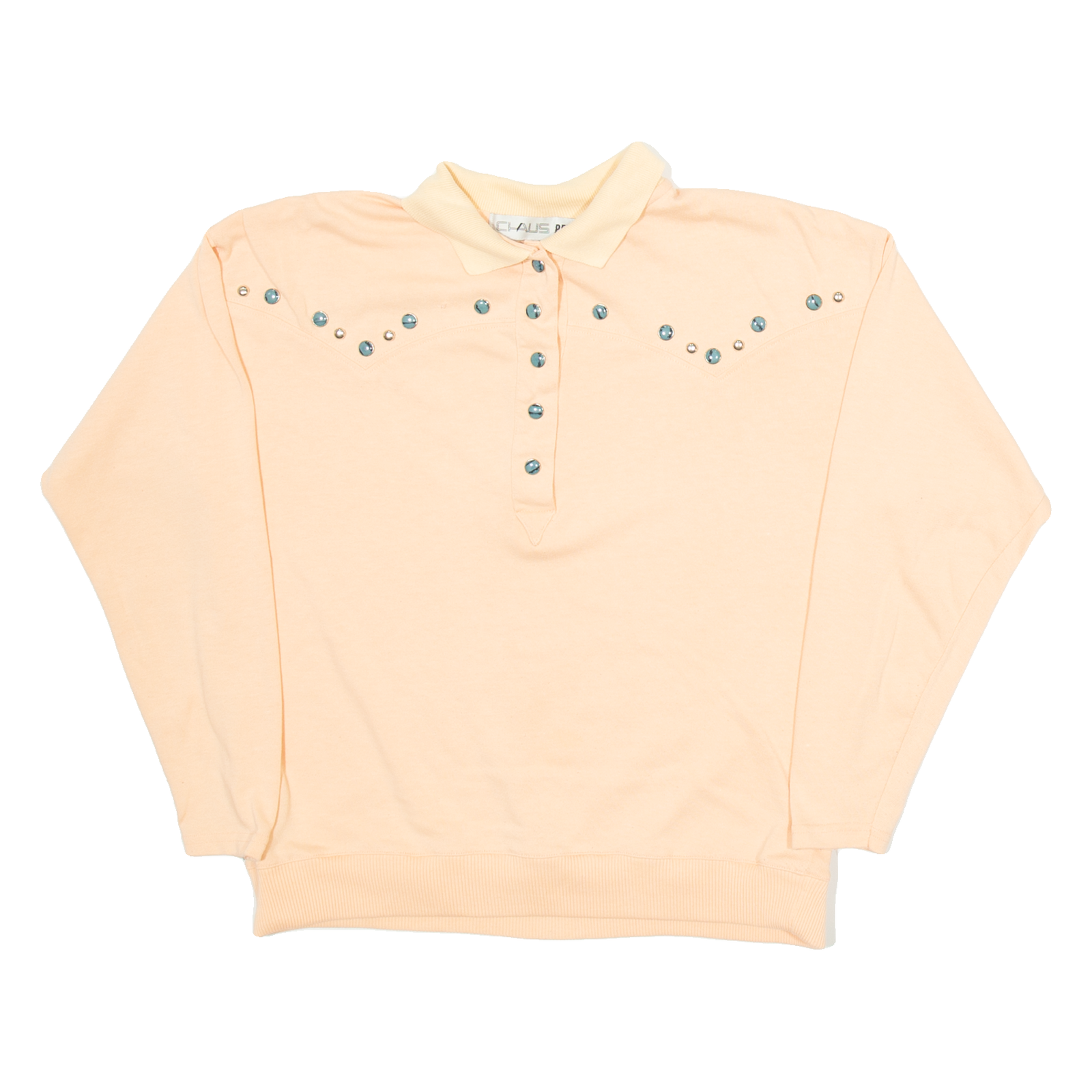 CLAUS PETITES Womens Sweatshirt Pink Button Neck S Refurbished - N/A refurbished available on Cerqular