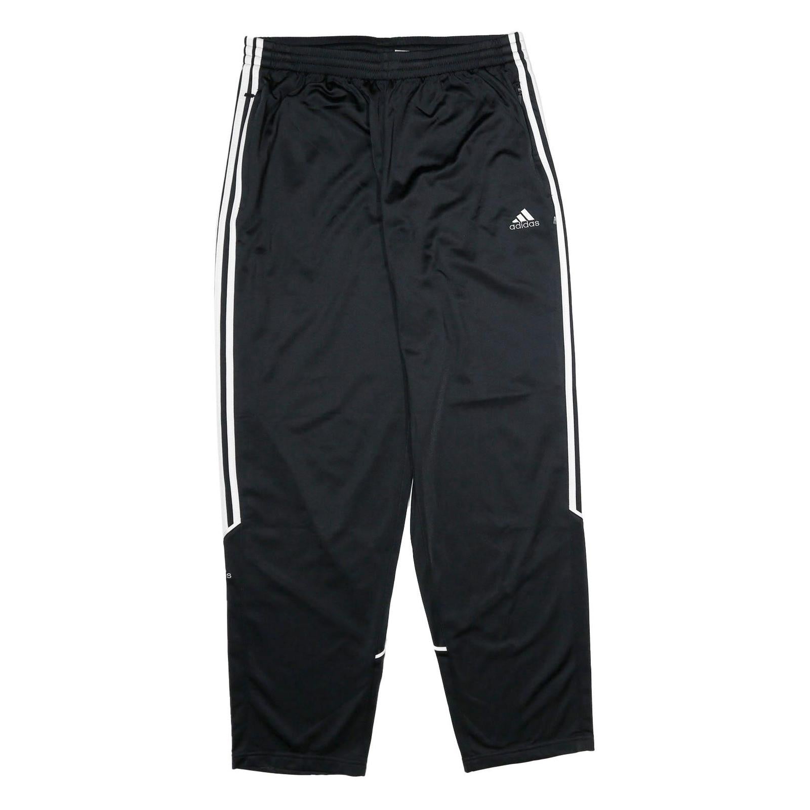 ADIDAS Mens Joggers Black & White L W32 L32 Classic Tapered Polyester Tracksuit Refurbished - N/A refurbished available on Cerqular