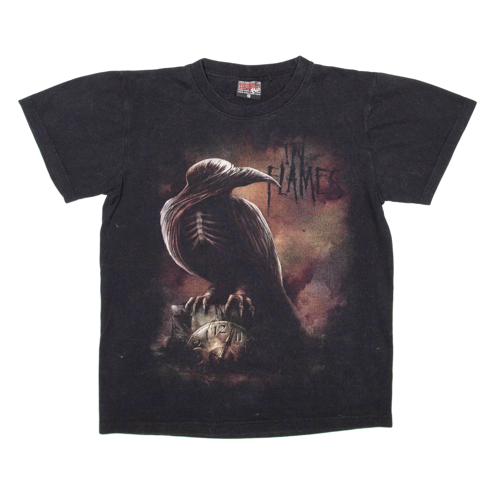 THUNDER PLUS Flames Crow Mens T-Shirt Black S Refurbished - N/A refurbished available on Cerqular