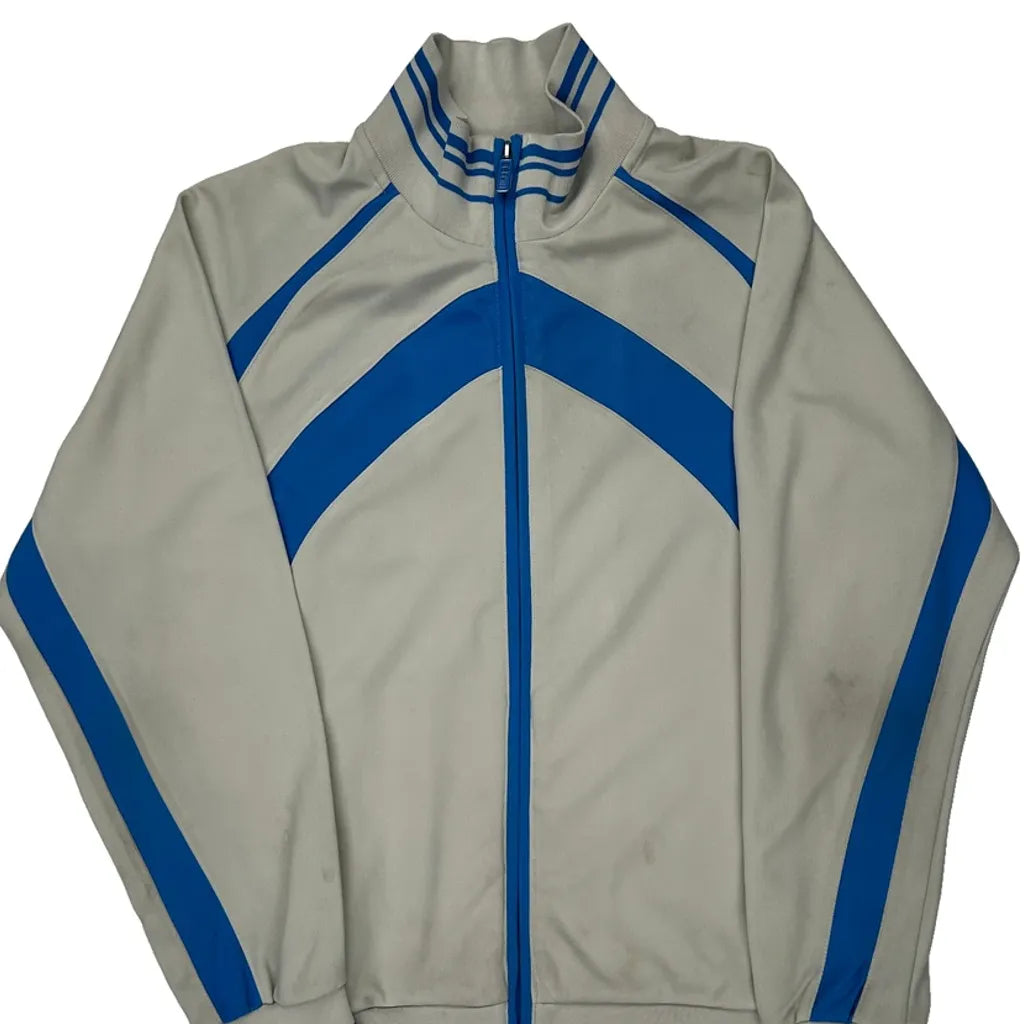 Nike Striped Track Jacket - Medium Blue Polyester Refurbished - Thrifted (note: this is a term often used to describe second- refurbished available on Cerqular