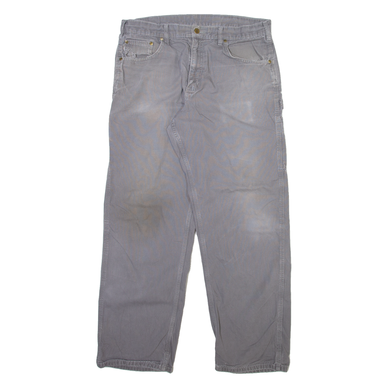 CARHARTT Carpenter Mens Trousers Grey Relaxed Straight W36 L32 Refurbished - N/A refurbished available on Cerqular