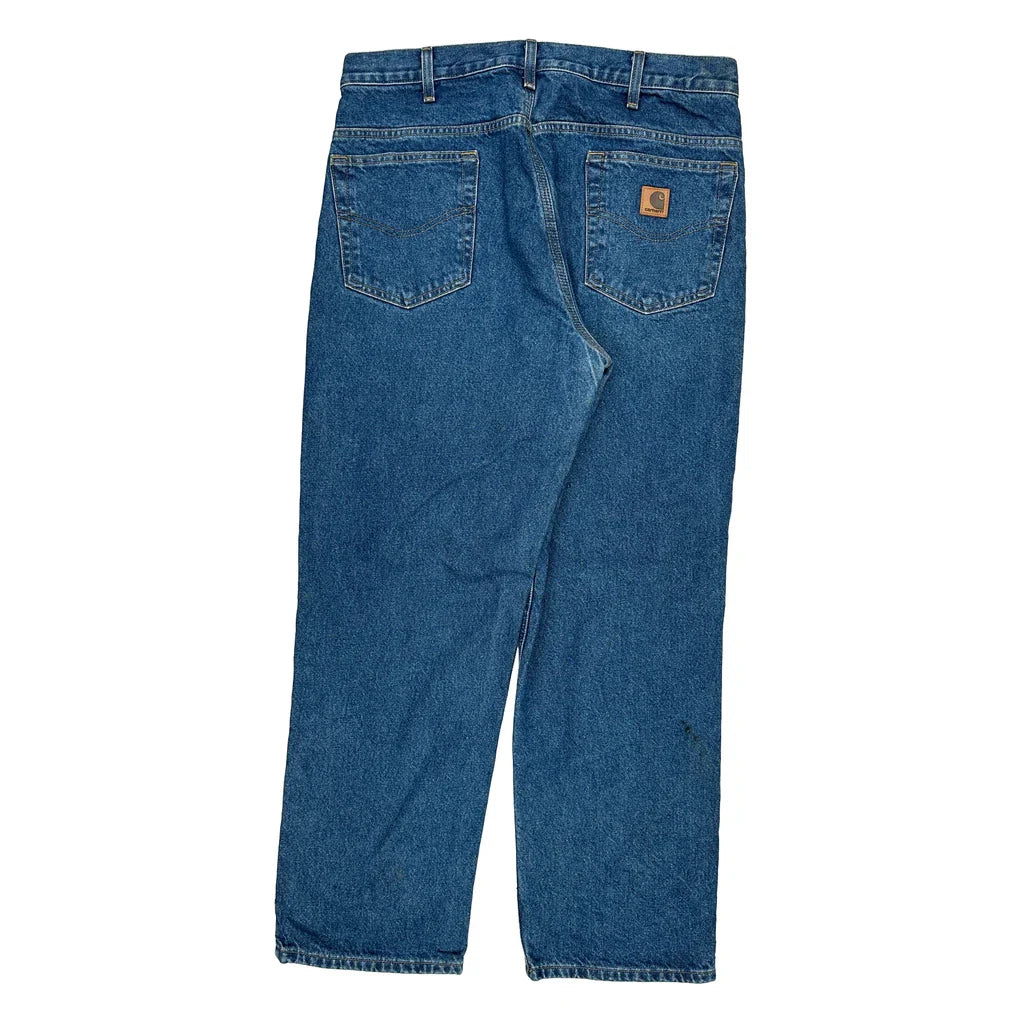 Carhartt Jeans - 36W 30L Blue Cotton Refurbished - Thrifted (note: this is a term often used to describe second- refurbished available on Cerqular