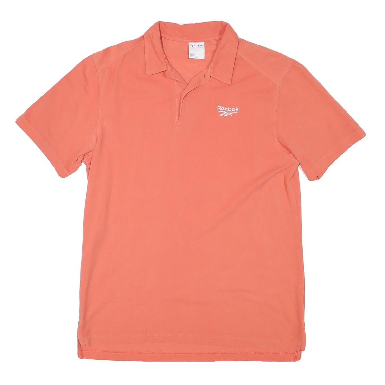 REEBOK Mens Coral Orange Polo Shirt M Cotton Blend Short Sleeve Plain Casual Refurbished - N/A refurbished available on Cerqular