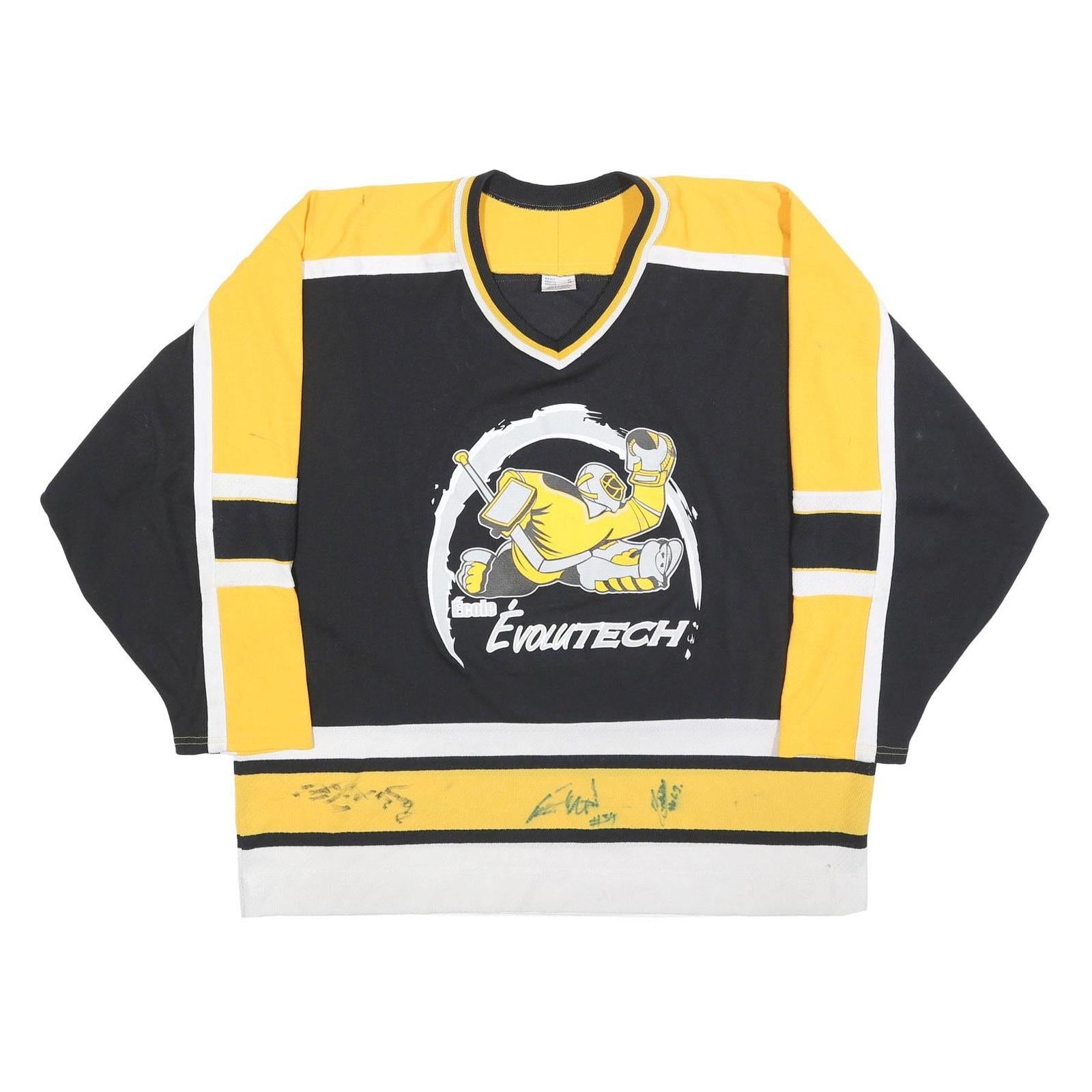 CCM Mens Black & Yellow École Evolutech Graphic T-Shirt XL Long Sleeve V-Neck Refurbished - N/A refurbished available on Cerqular
