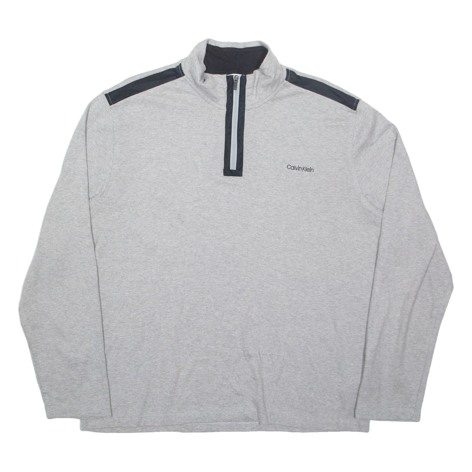 CALVIN KLEIN Mens Sweatshirt Grey 1/4 Zip L Refurbished - N/A refurbished available on Cerqular