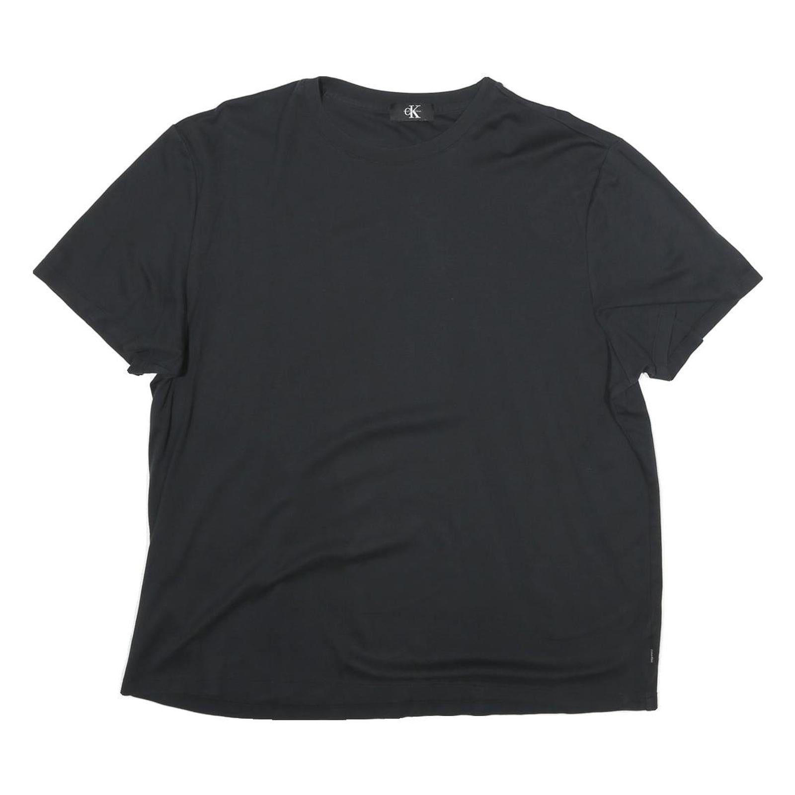 CALVIN KLEIN Mens Black M Short Sleeve Crew Neck Plain T-Shirt Cotton Blend Refurbished - N/A refurbished available on Cerqular