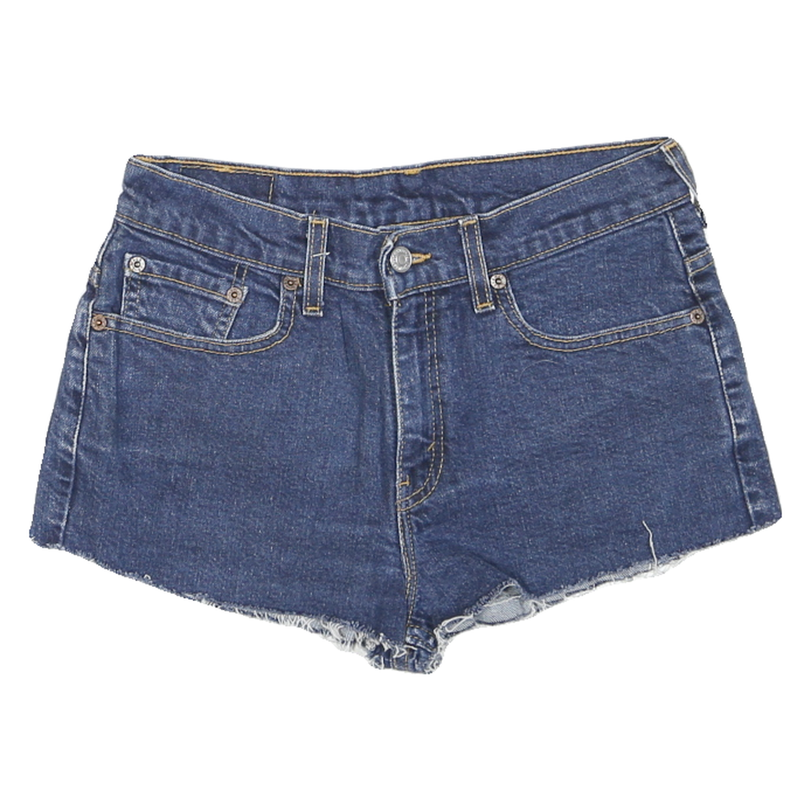LEVI'S Womens Denim Blue Shorts S W30 Floral Patch Detail Cut-Off Summer Refurbished - N/A refurbished available on Cerqular