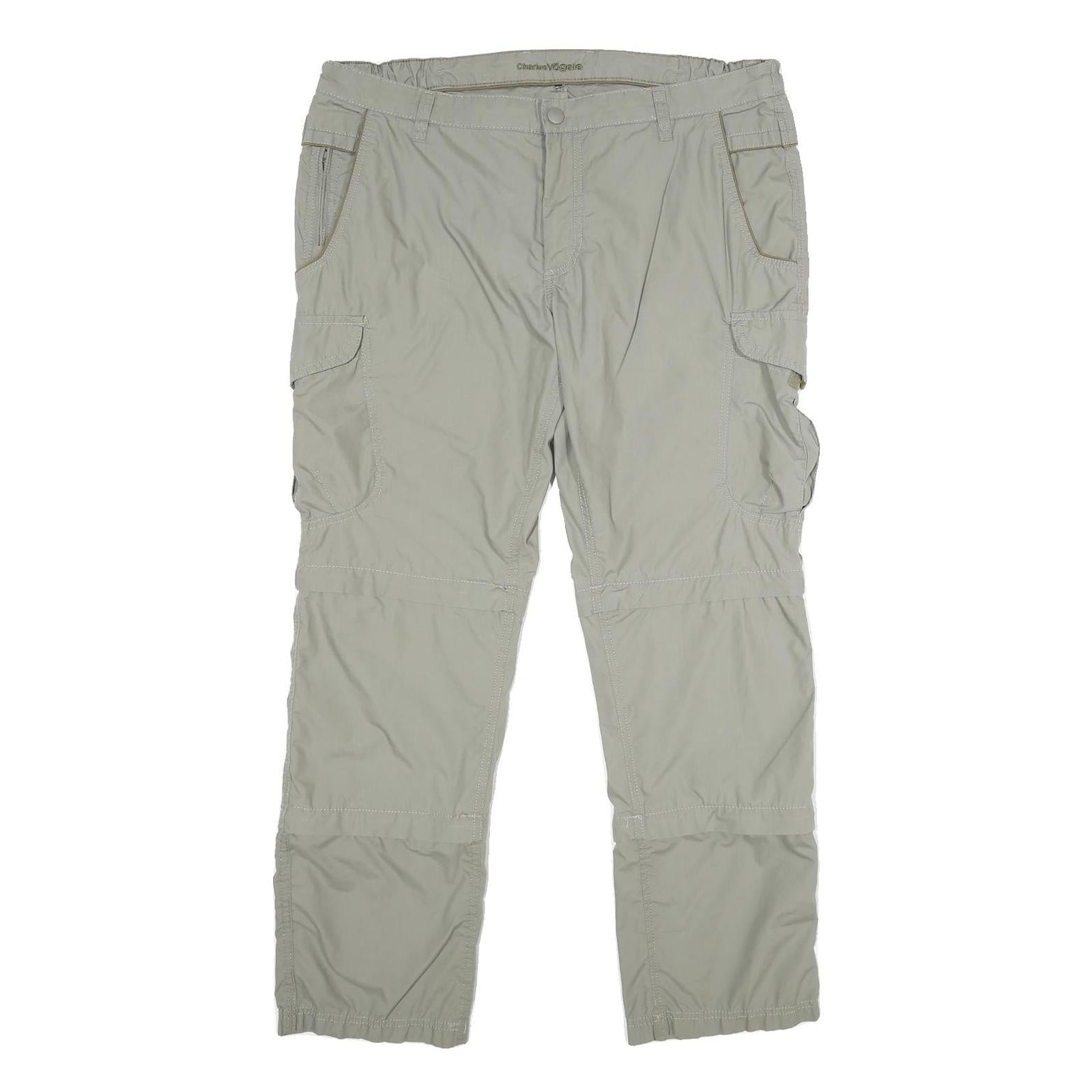 CHARLES VOGELE Mens Beige Relaxed Cargo Trousers W38 L31 Zip Pockets Casual Refurbished - N/A refurbished available on Cerqular
