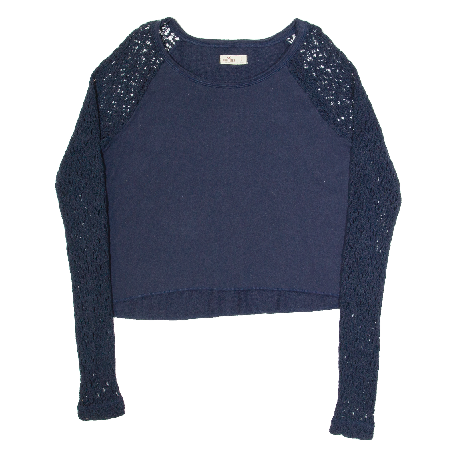 HOLLISTER Womens Jumper Blue Tight Knit L Refurbished - N/A refurbished available on Cerqular