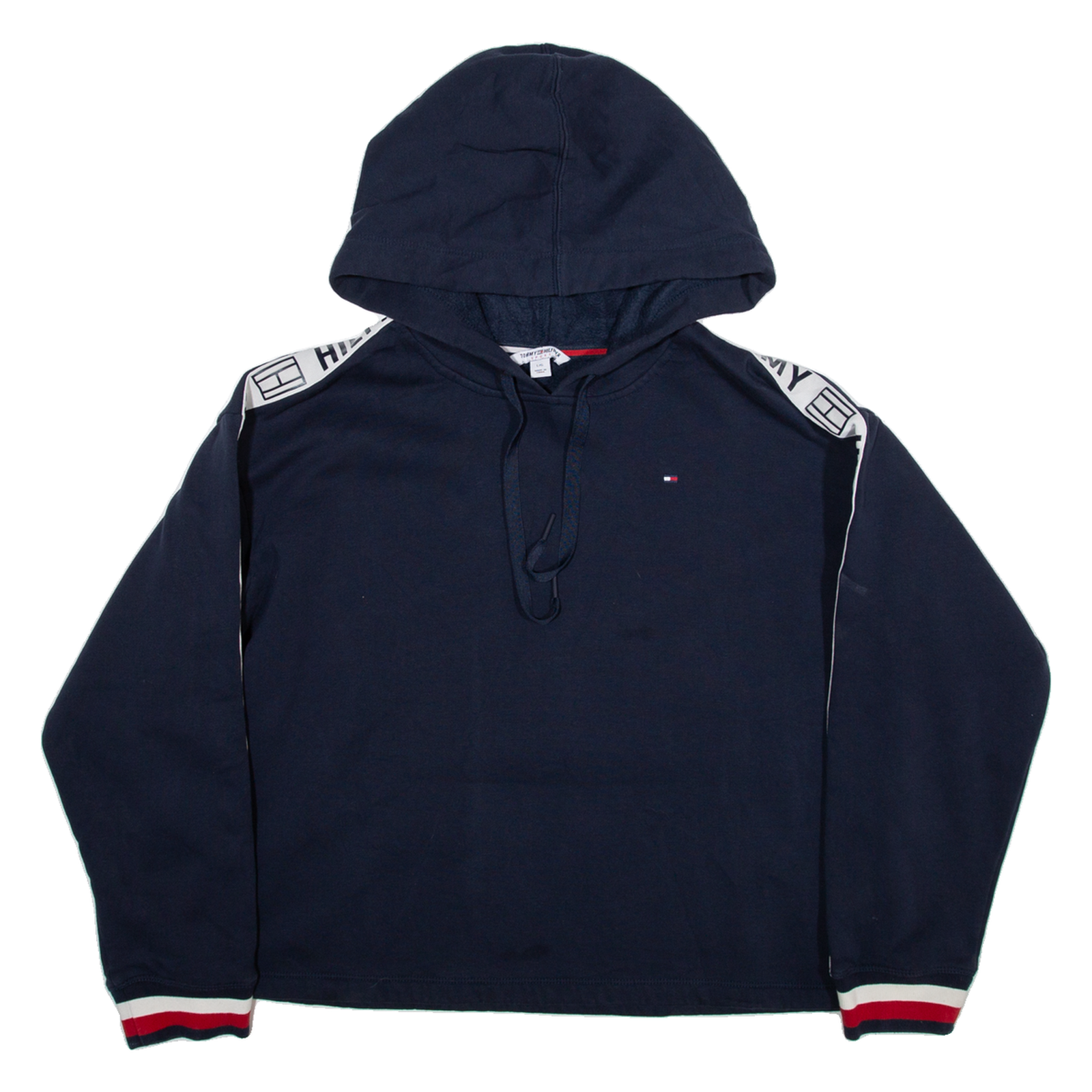 TOMMY HILFIGER Womens Blue Hoodie L Refurbished - N/A refurbished available on Cerqular