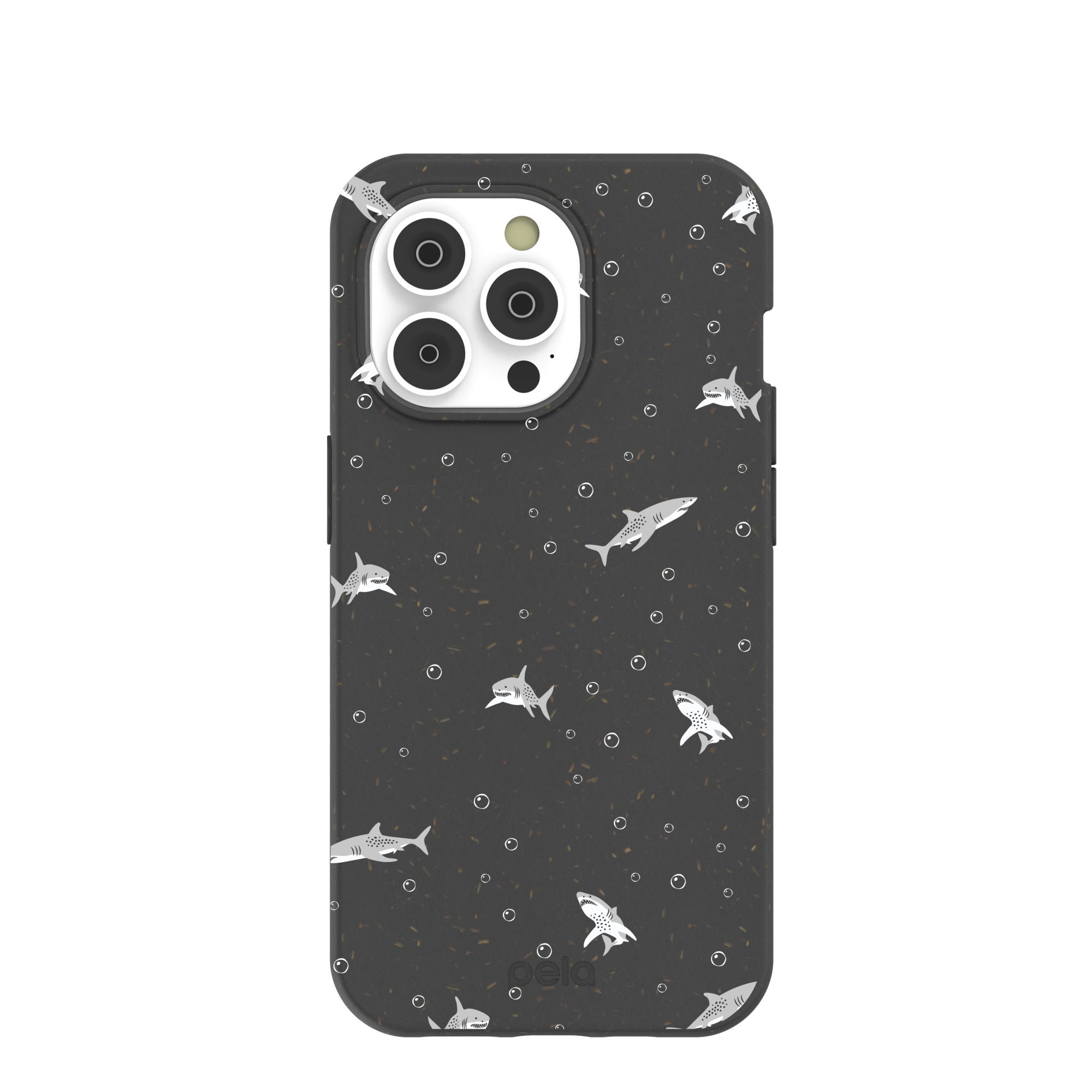 Black Lil Sharks iPhone 14 Pro Case Refurbished - Pela Case refurbished available on Cerqular