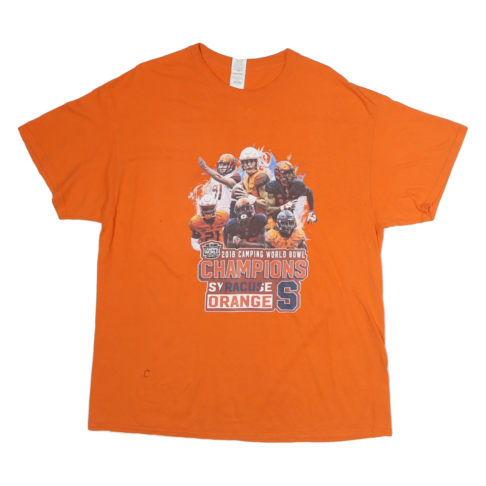 GILDAN Mens Orange 2018 Camping World Bowl Champions Graphic T-Shirt XL Short Refurbished - N/A refurbished available on Cerqular