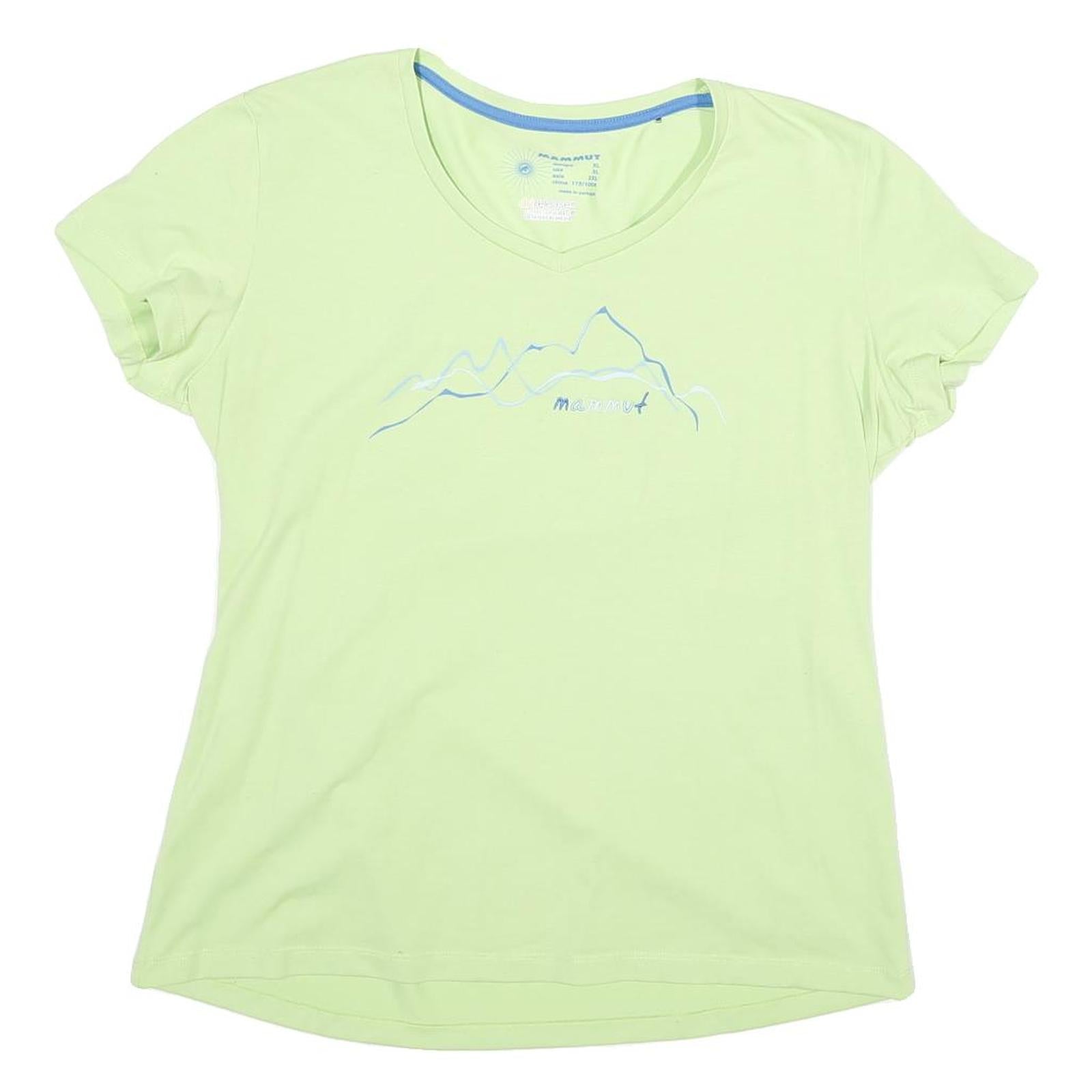 MAMMUT Womens Green Cotton Blend T-Shirt XL Short Sleeve V-Neck Outdoor Refurbished - N/A refurbished available on Cerqular