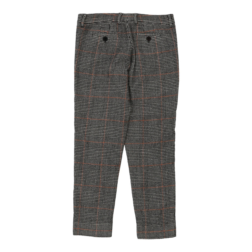 Armani Collezioni Checked Trousers - 30W UK 8 Grey Wool Blend Refurbished - Thrifted (note: this is a term often used to describe second- refurbished available on Cerqular