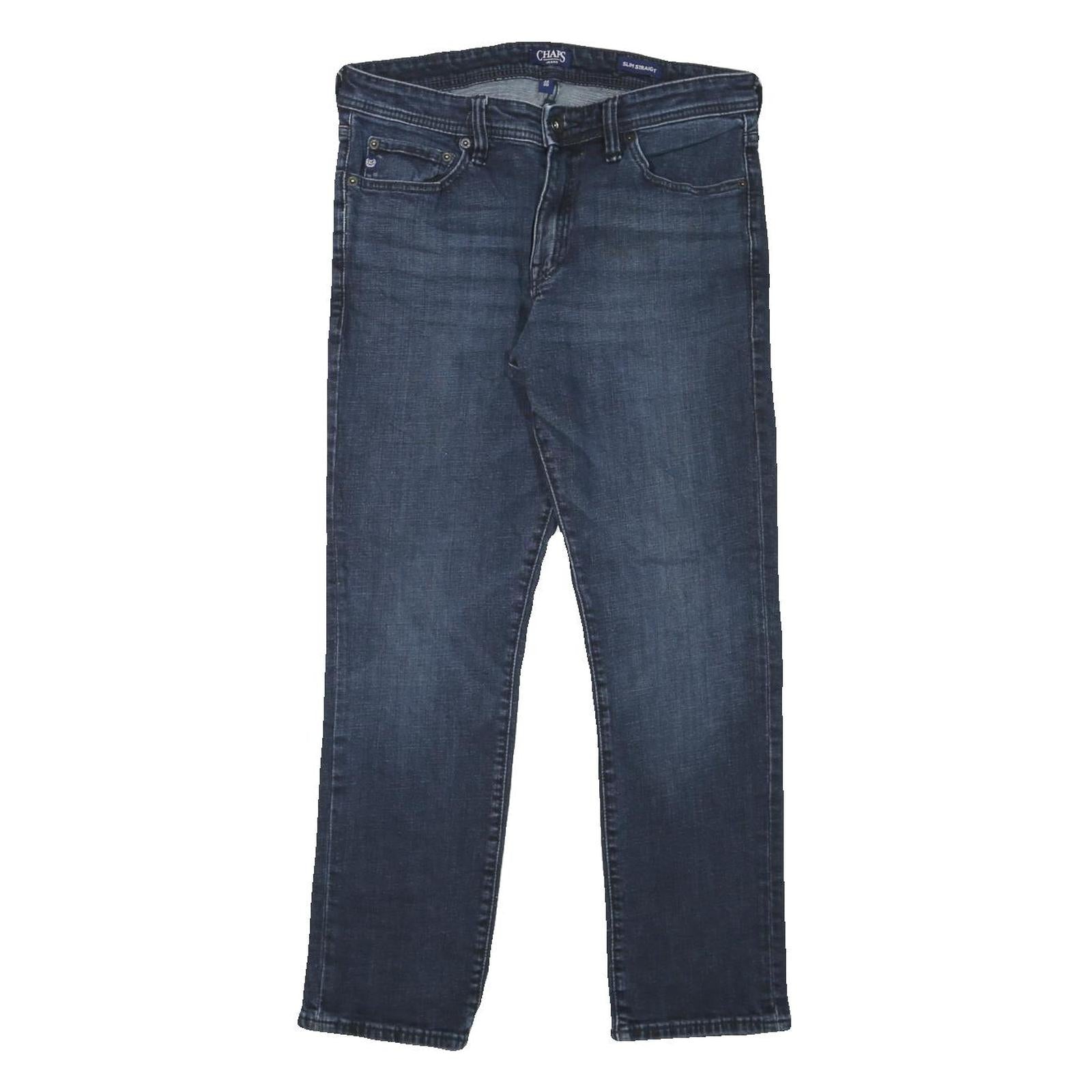 CHAPS Mens Regular Blue Denim Jeans W32 L28 Zip Pocket Classic Style Refurbished - N/A refurbished available on Cerqular