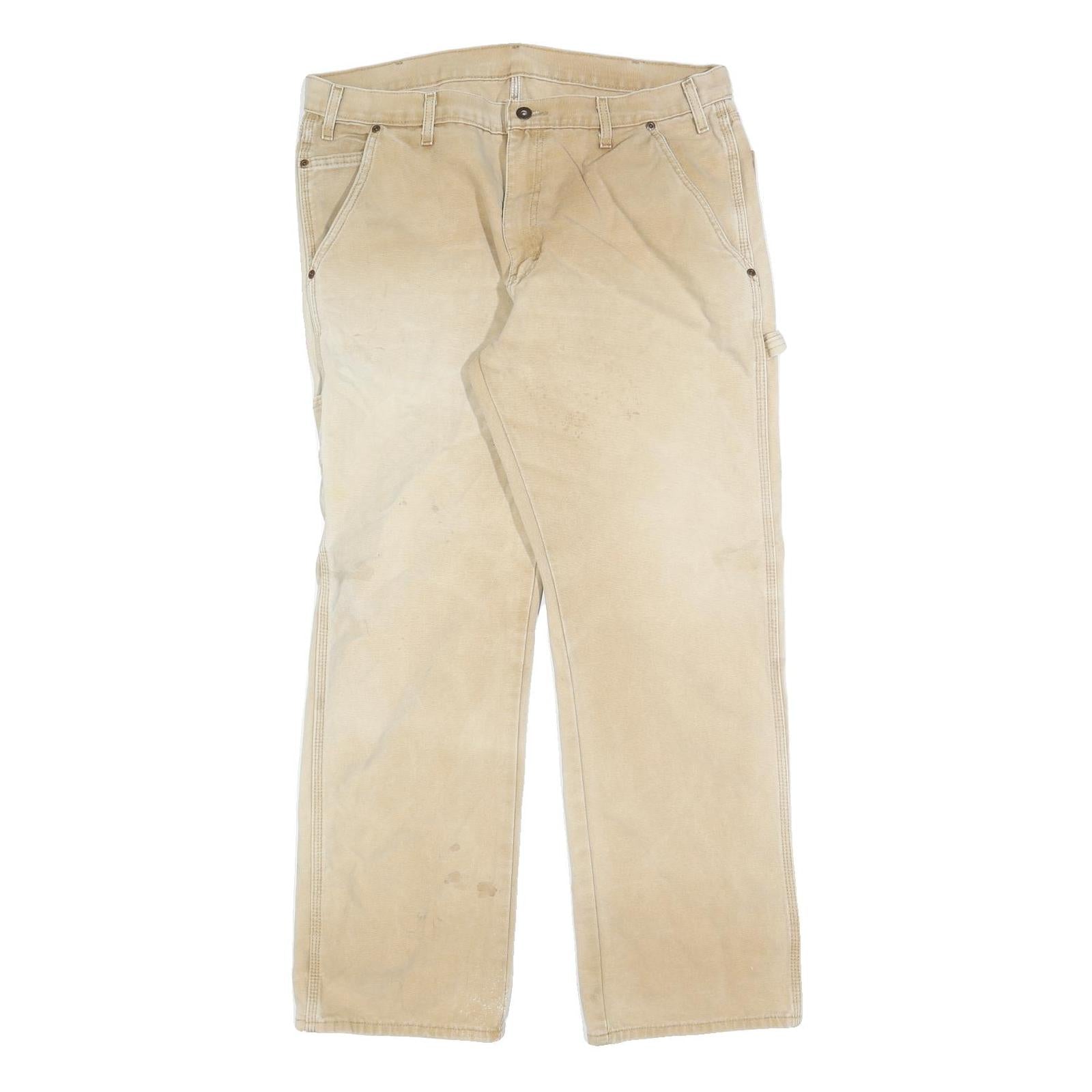 CARHARTT Mens Regular Fit Beige Denim Jeans W36 L32 Workwear Zip Closure Refurbished - N/A refurbished available on Cerqular