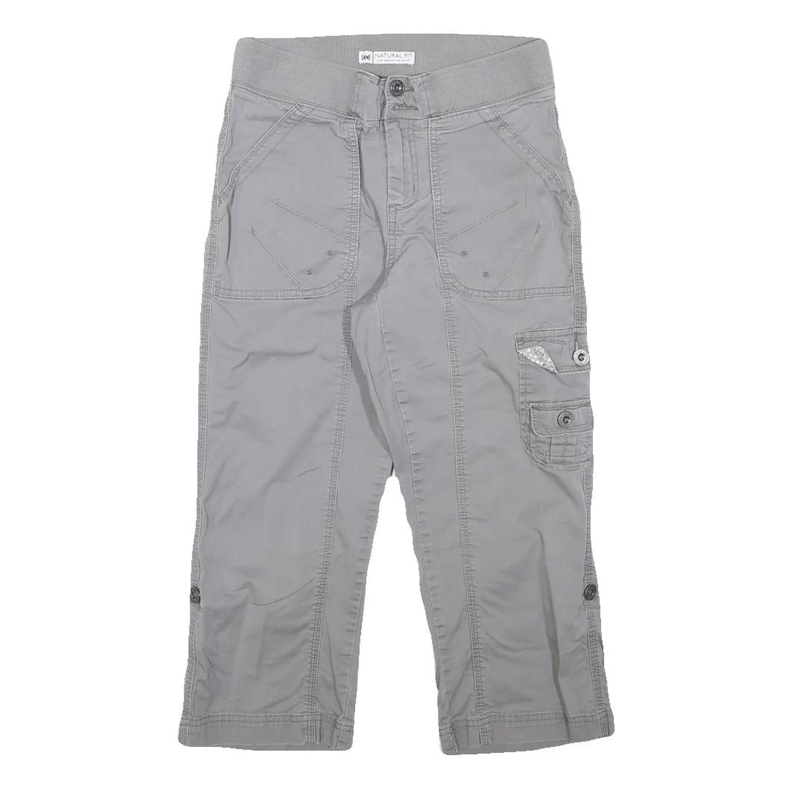 LEE Womens Shorts Grey Casual Cargo M W27 Button-Up Pockets Cotton Blend Refurbished - N/A refurbished available on Cerqular