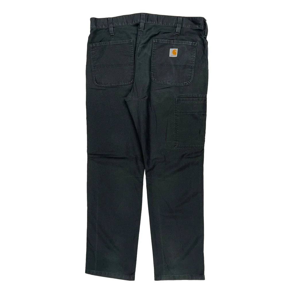 Carhartt Carpenter Trousers - 36W 32L Black Cotton Blend Refurbished - Thrifted (note: this is a term often used to describe second- refurbished available on Cerqular