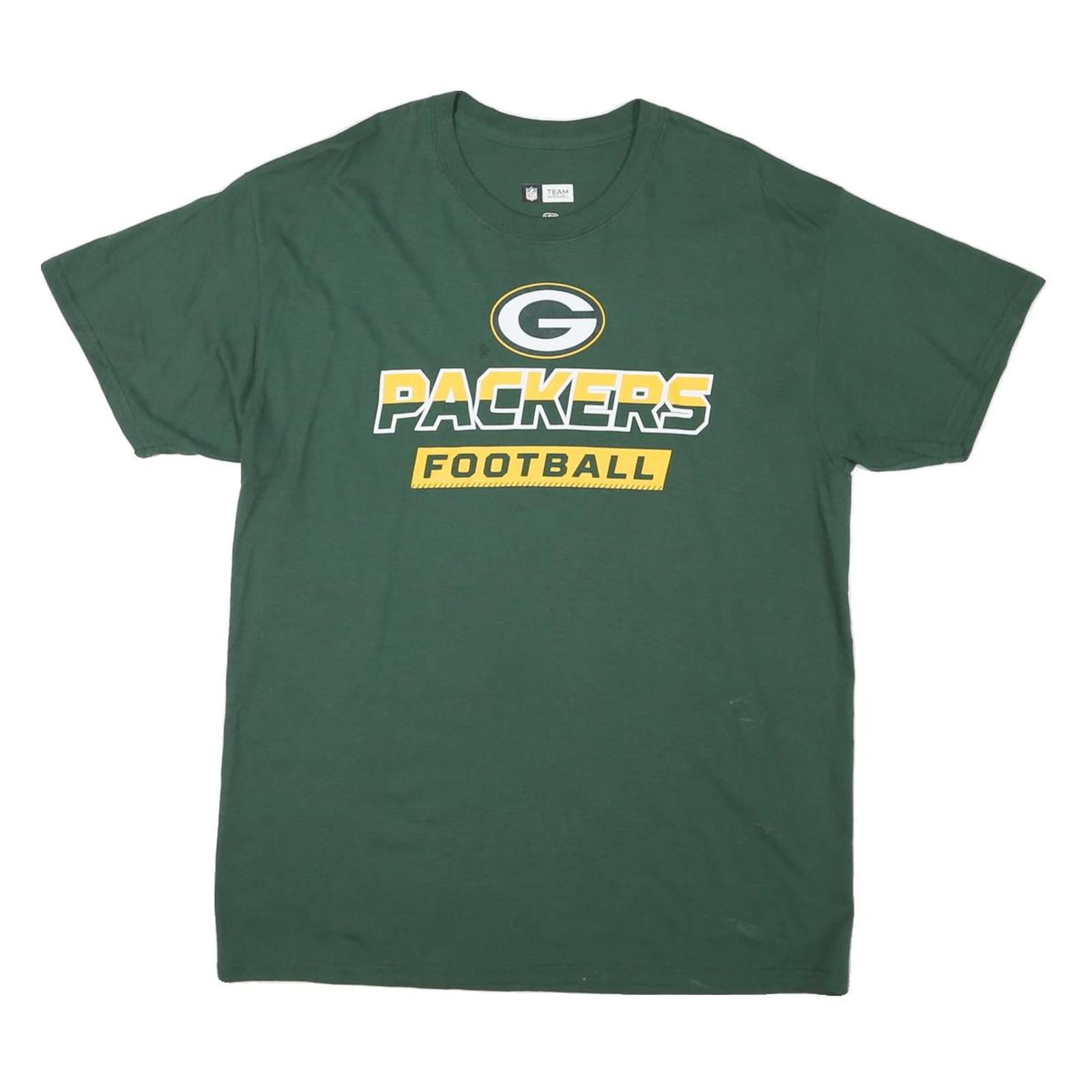 NFL Mens Green Green Bay Packers Football T-Shirt L Short Sleeve Crew Neck Refurbished - N/A refurbished available on Cerqular