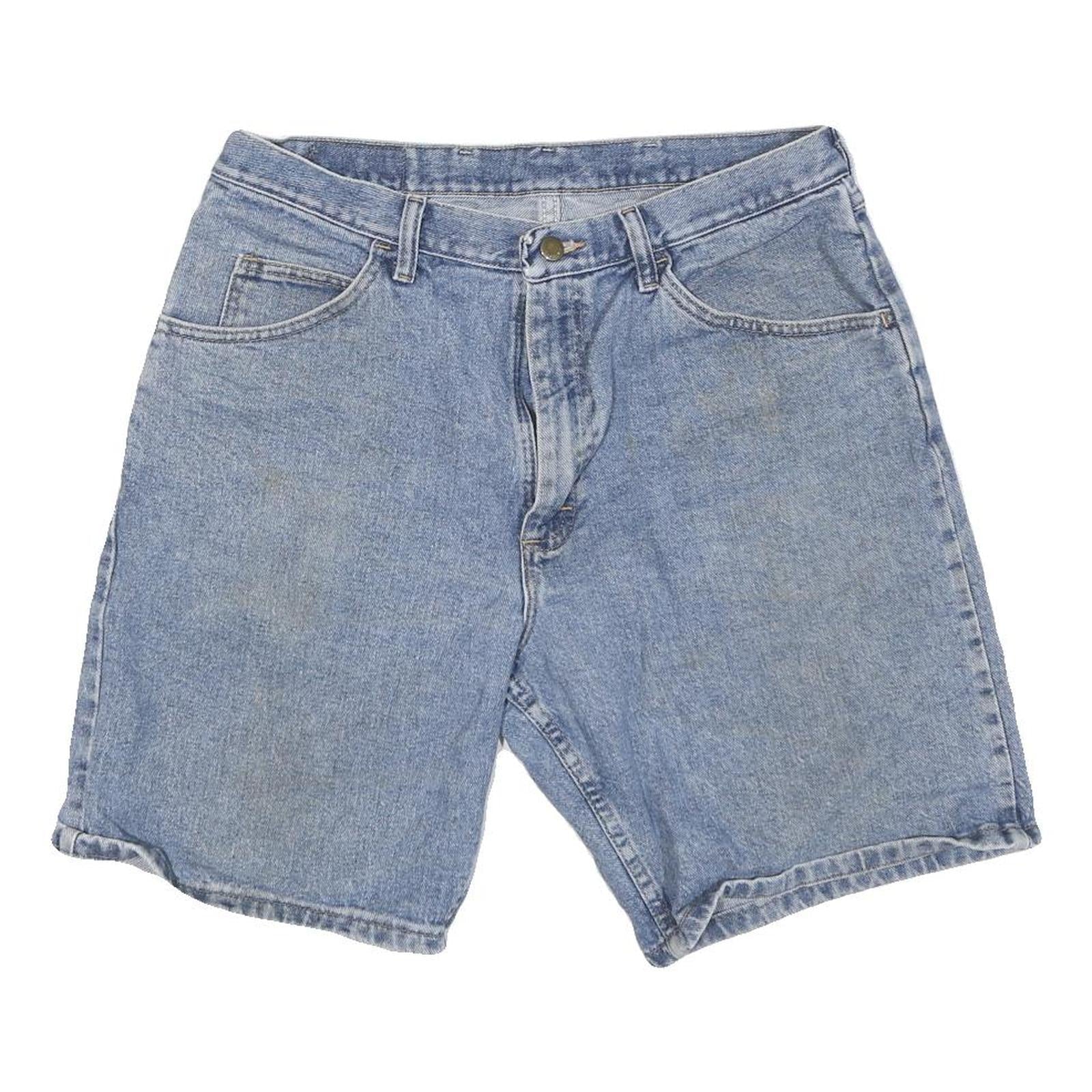 WRANGLER Mens Denim Blue Casual Shorts M W34 Cotton Blend Classic Fit Refurbished - N/A refurbished available on Cerqular