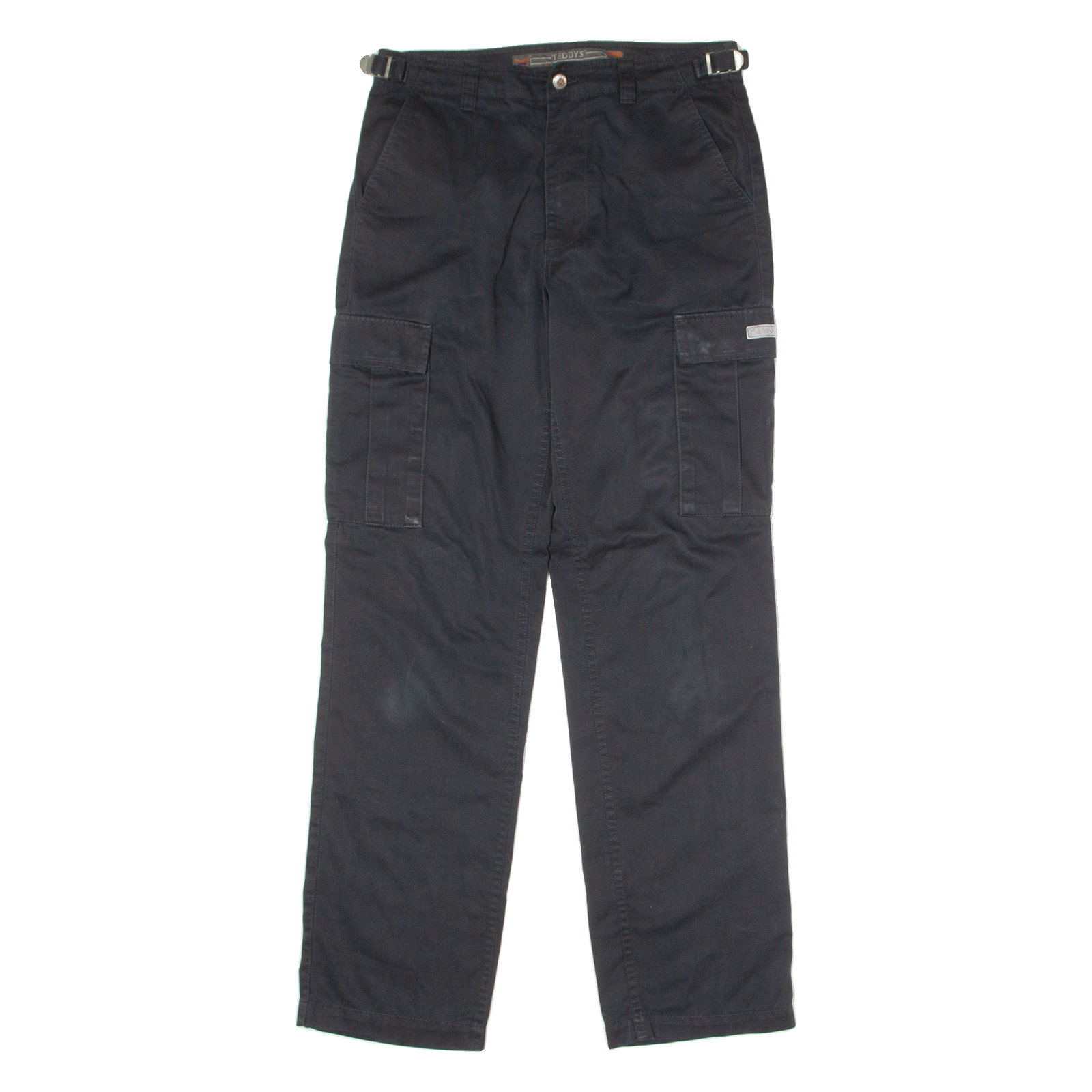 TEDDY'S Cargo Mens Twill Trousers Black Regular Straight W33 L32 Refurbished - N/A refurbished available on Cerqular