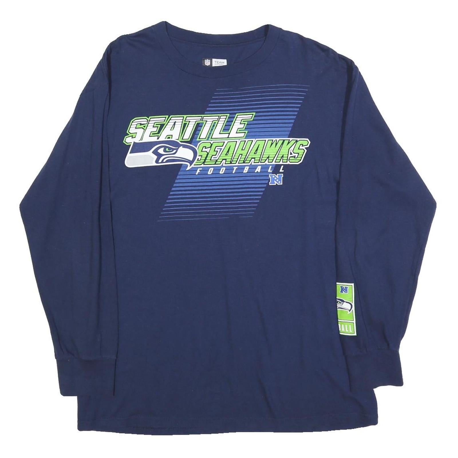 NFL Mens Blue Seattle Seahawks Long Sleeve Crew Neck Graphic T-Shirt L Refurbished - N/A refurbished available on Cerqular