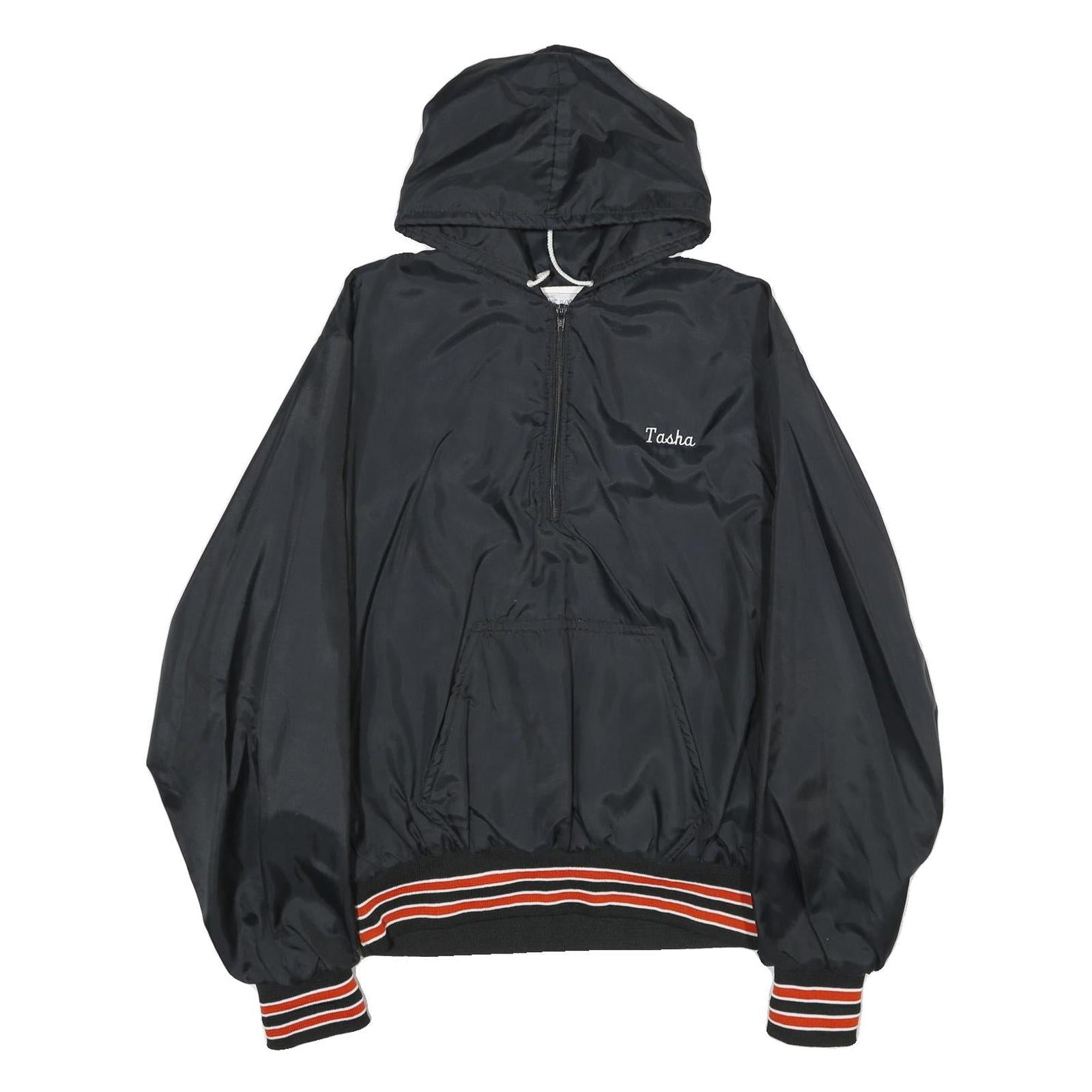 GEM SPORTSWEAR Mens Black Nylon Hoodie Jacket XL Plain Pullover Casual Refurbished - N/A refurbished available on Cerqular