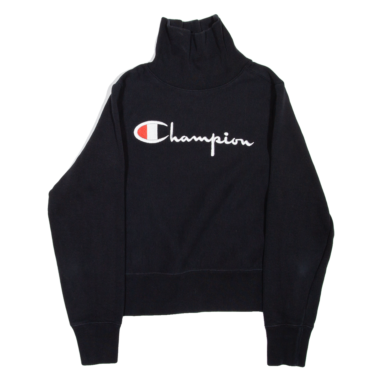 CHAMPION Womens Sweatshirt Black High Neck XXS Refurbished - N/A refurbished available on Cerqular