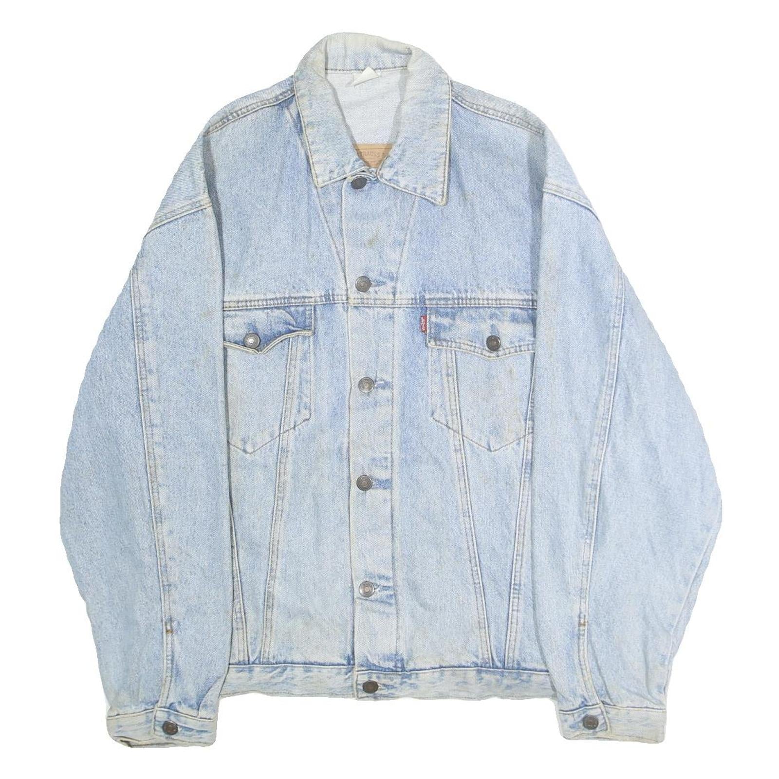 LEVI'S Mens Light Blue Denim Jacket L Cotton Button Closure Classic Fit Refurbished - N/A refurbished available on Cerqular