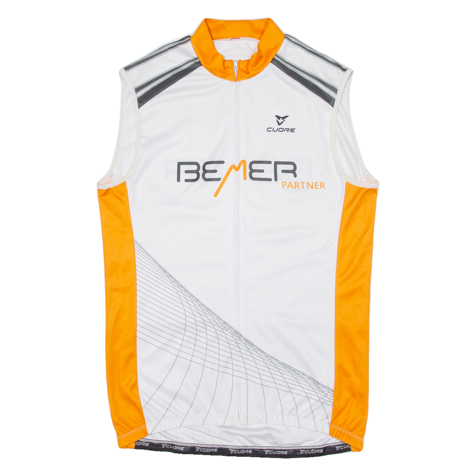 Cycling Mens Jersey Orange Sleeveless Full Zip L Refurbished - N/A refurbished available on Cerqular
