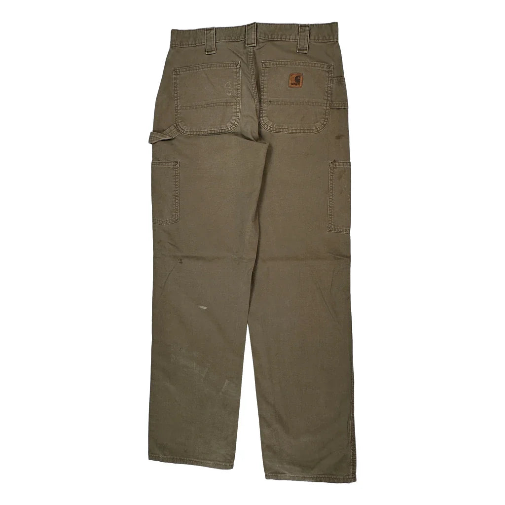 Carhartt Carpenter Trousers - 32W 34L Brown Cotton Refurbished - Thrifted (note: this is a term often used to describe second- refurbished available on Cerqular
