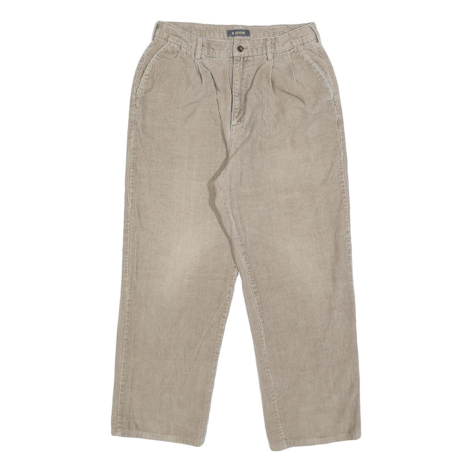 M. GORDON Mens Cotton Beige Relaxed Straight Trousers W30 L28 Casual Refurbished - N/A refurbished available on Cerqular