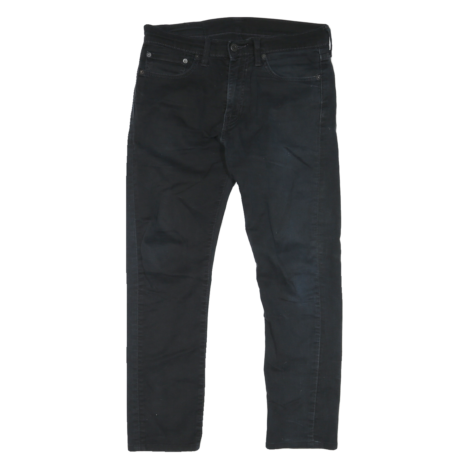 LEVI'S Mens Black Cotton Blend Classic Fit Straight Trousers W31 L26 Zip Closure Refurbished - N/A refurbished available on Cerqular