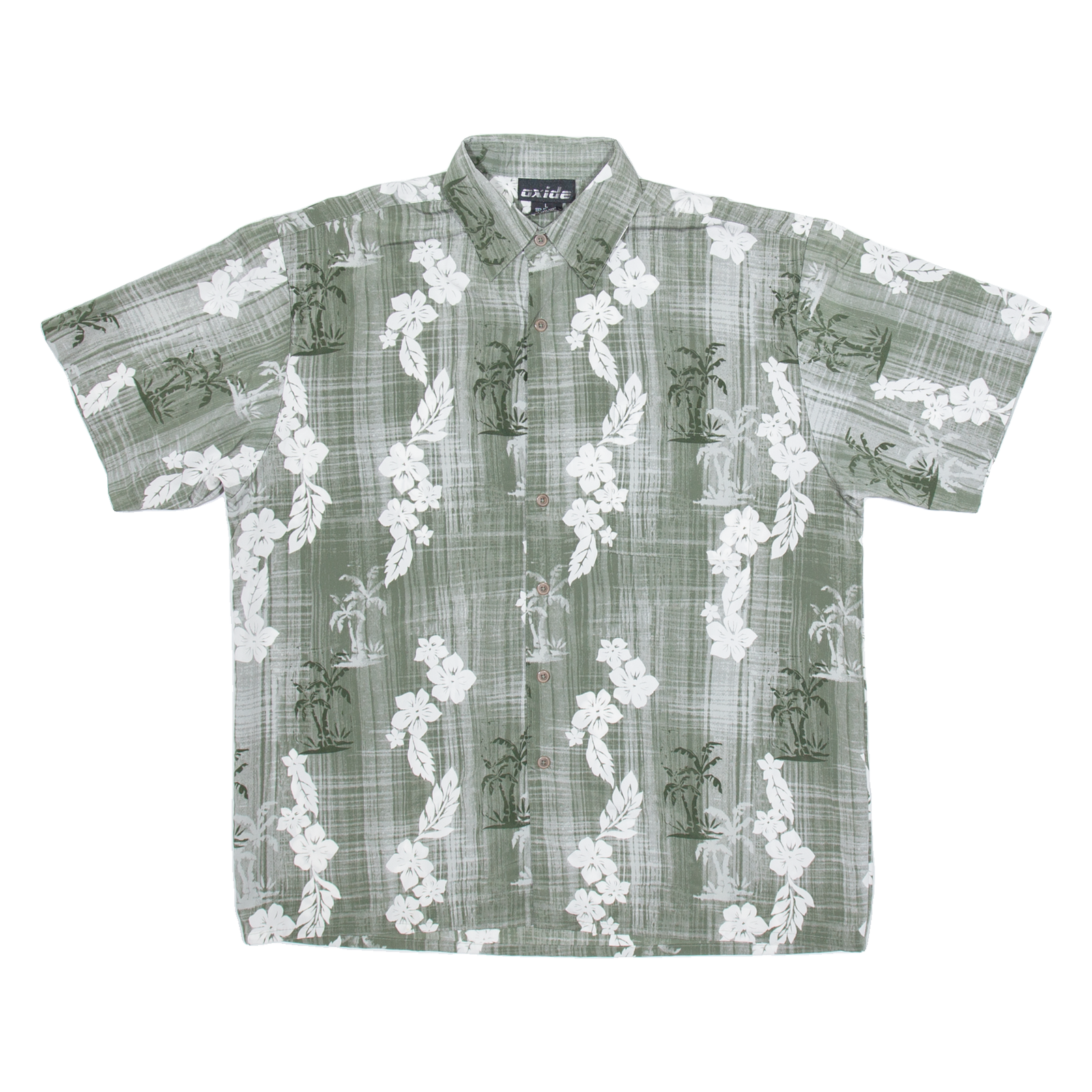 OXIDE Mens Hawaiian Shirt Green Floral S Refurbished - N/A refurbished available on Cerqular