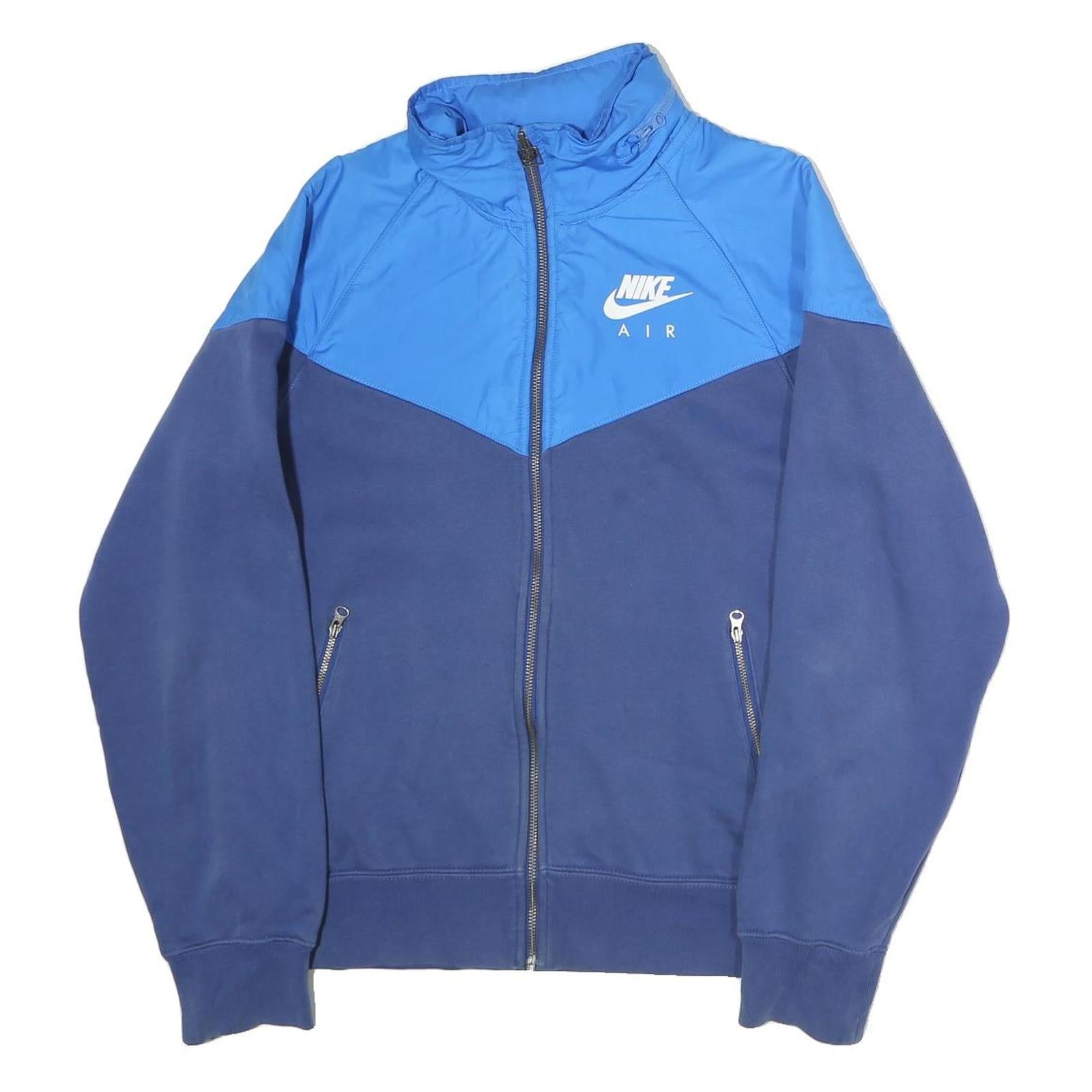 NIKE Mens Blue & Navy Air Jacket S Cotton Colourblock Zip Casual Sportswear Refurbished - N/A refurbished available on Cerqular