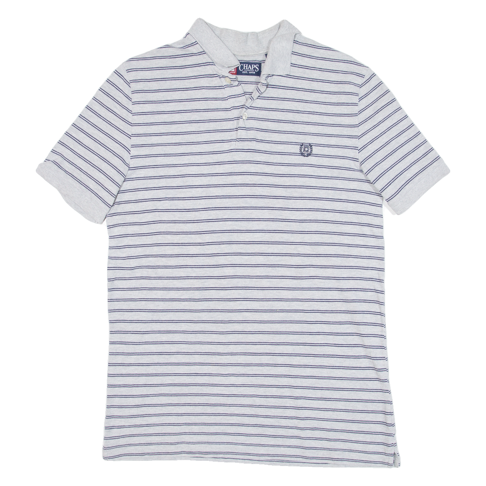 CHAPS Mens Polo Shirt Grey Striped S Refurbished - N/A refurbished available on Cerqular