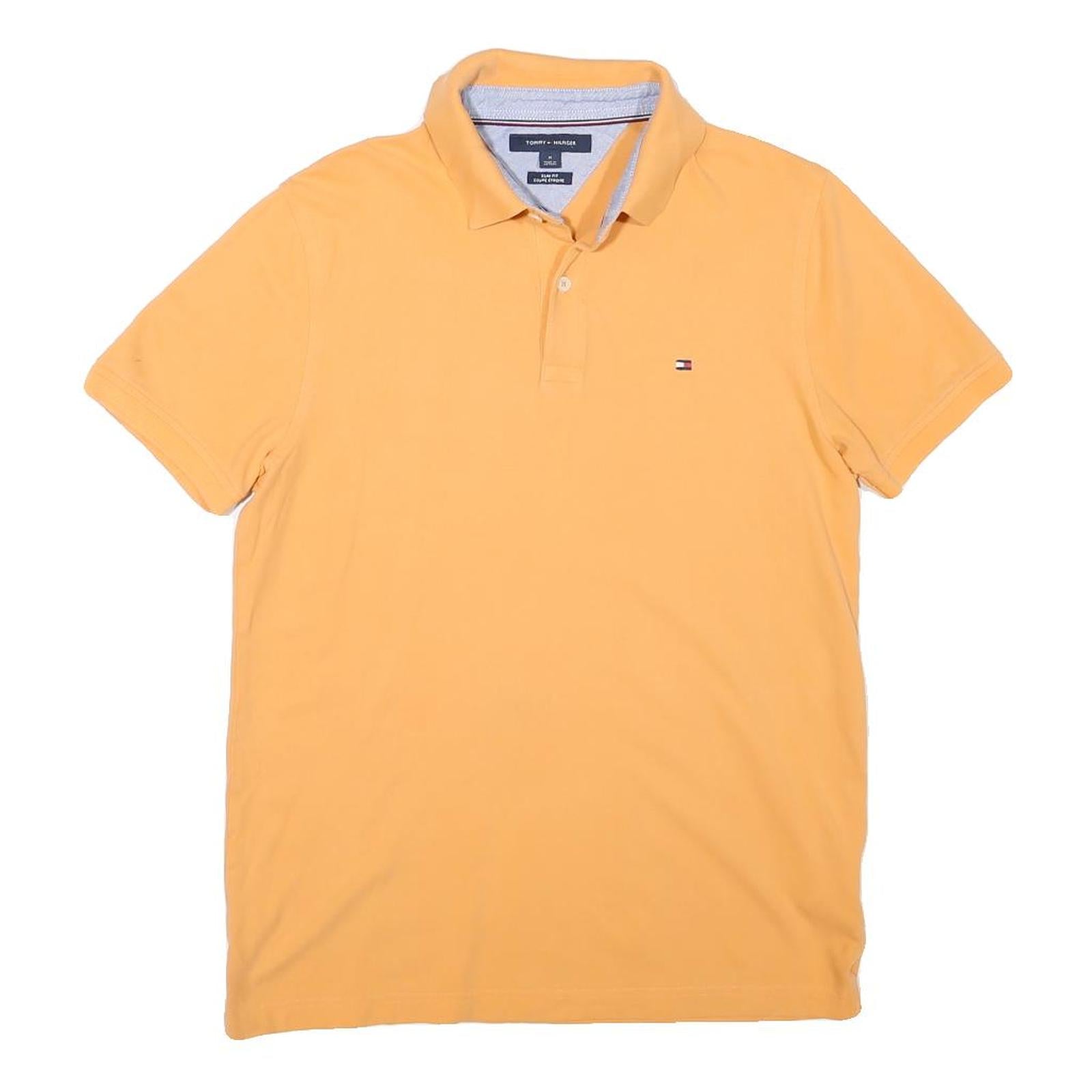TOMMY HILFIGER Mens Yellow Polo Shirt M Cotton Blend Short Sleeve Basic Refurbished - N/A refurbished available on Cerqular