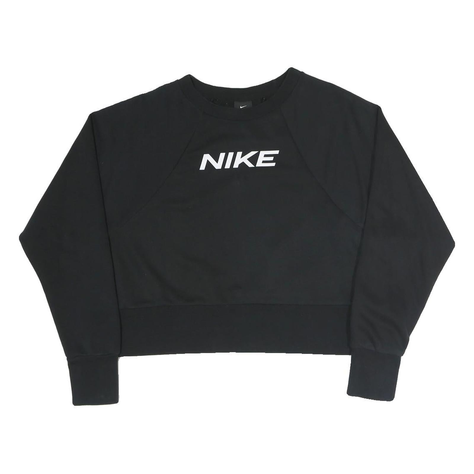 Buy NIKE Womens Black Crew Neck M Logo Sweatshirt Cotton Blend Pullover Refurbished - $41.59 NIKE Womens Black Crew Neck M Logo Sweatshirt Cotton Blend Pullover Refurbished - N/A refurbished available on Cerqular